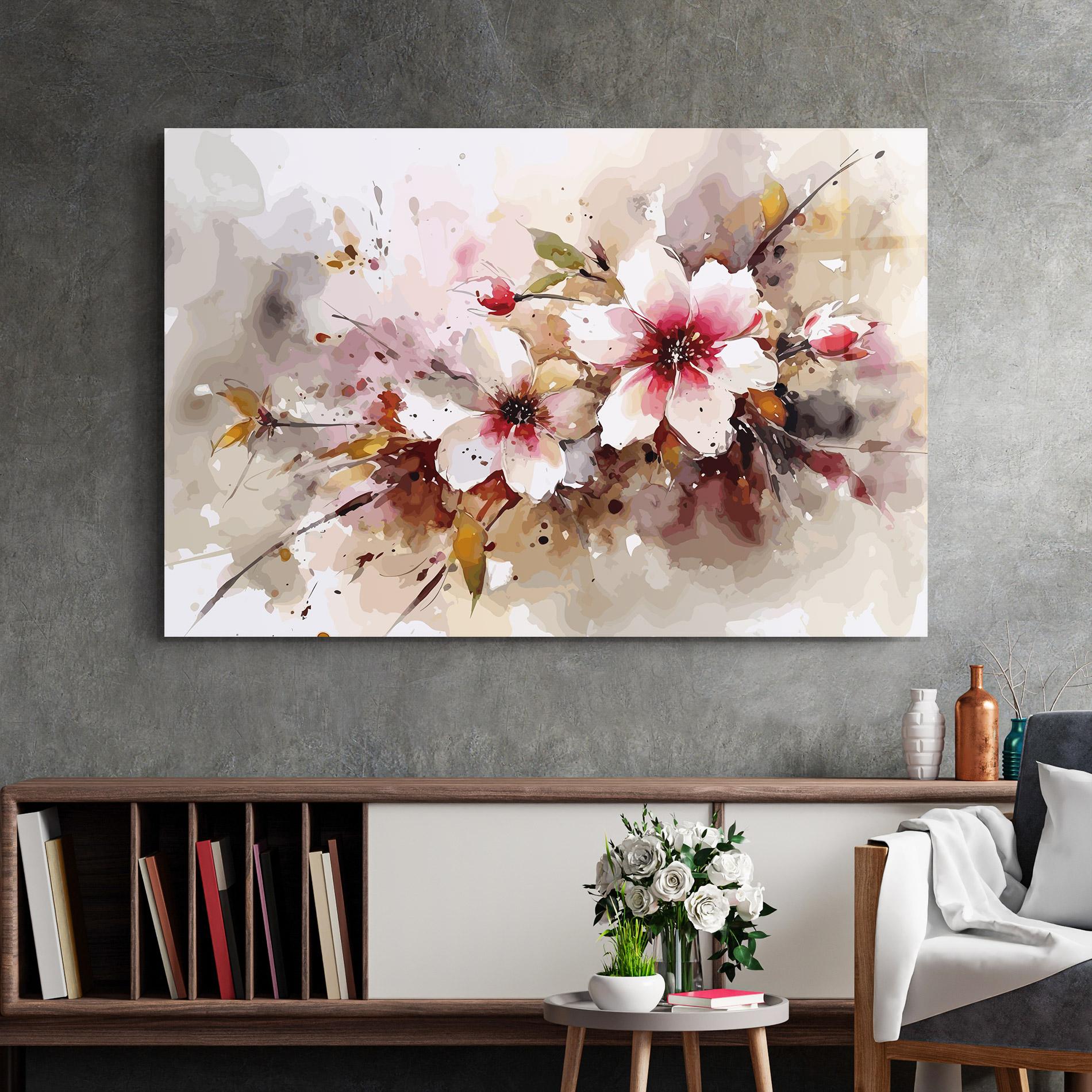 Glasbild Beautiful Cherry Flower mockup 2