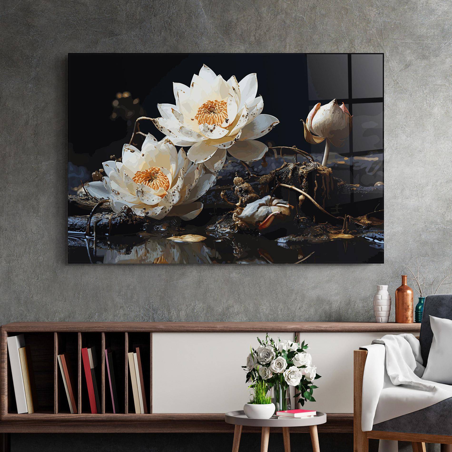 Glasbild Beautiful White Nature mockup 2