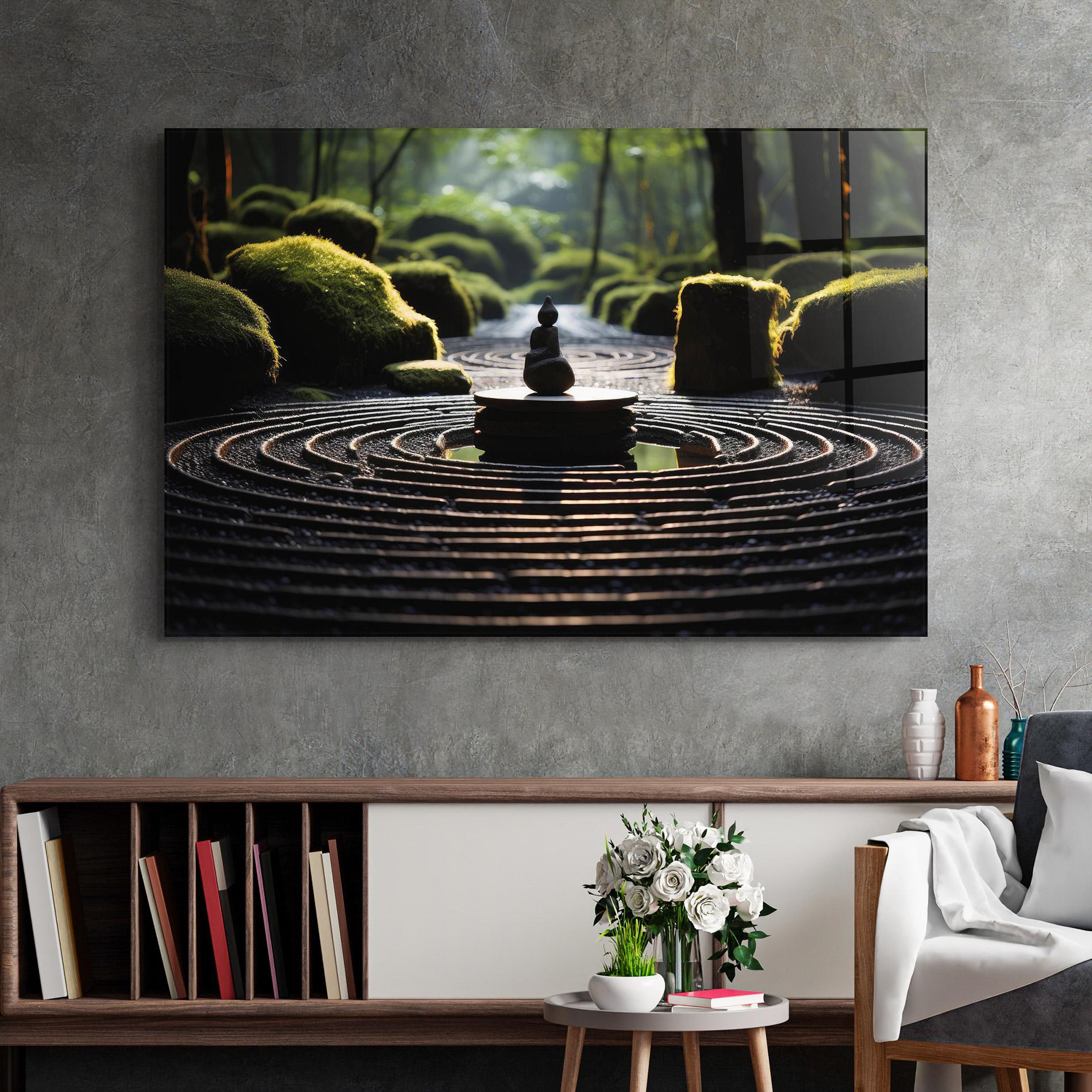 Glasbild Beautiful Zen Garden mockup 2
