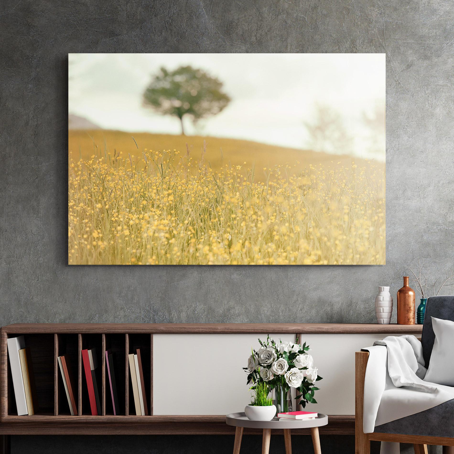 Glasbild Cream Field Nature mockup 2