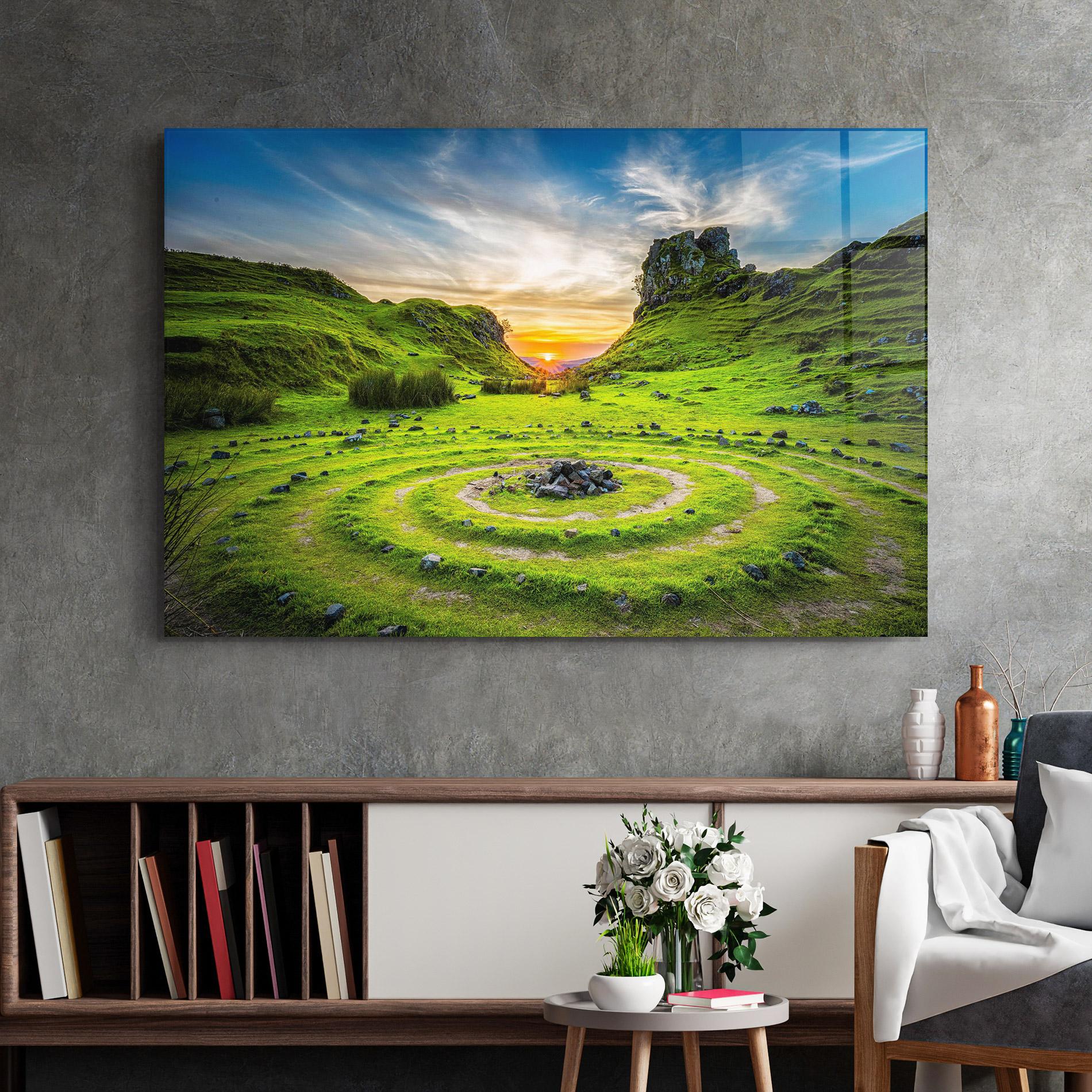 Glasbild Green Circle Nature mockup 2