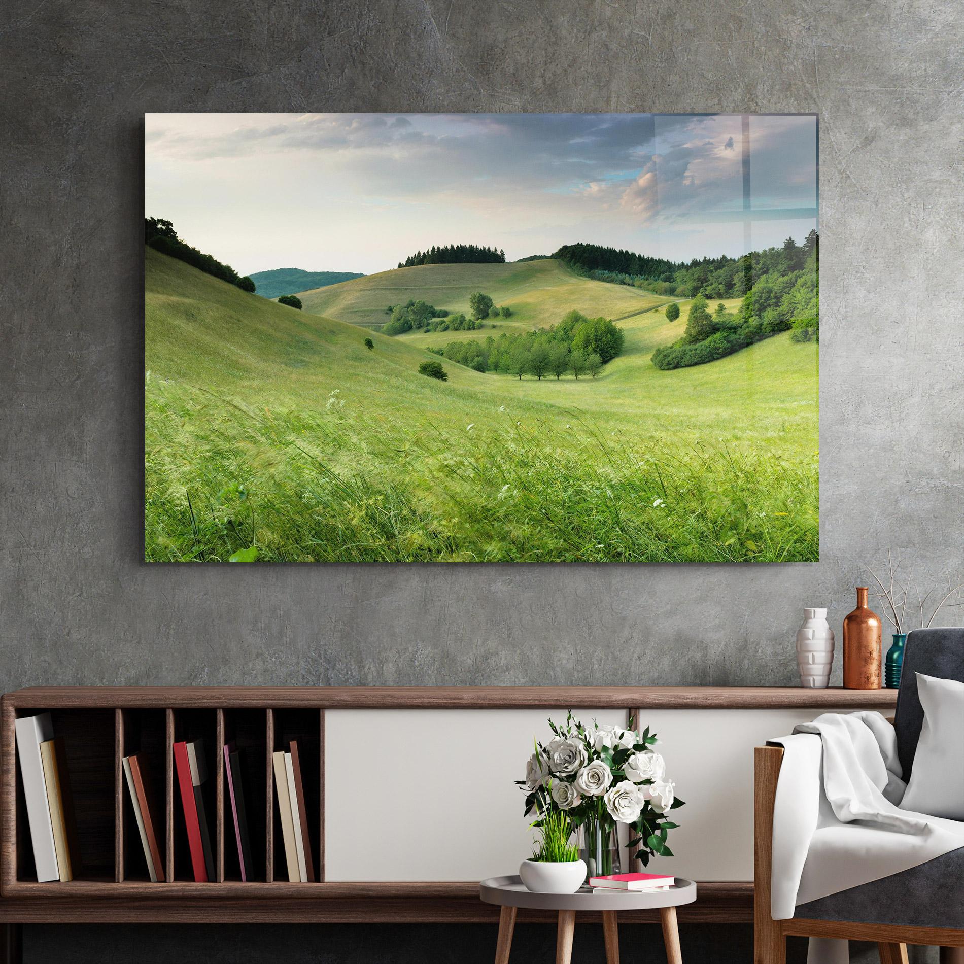 Glasbild Green Field View mockup 2