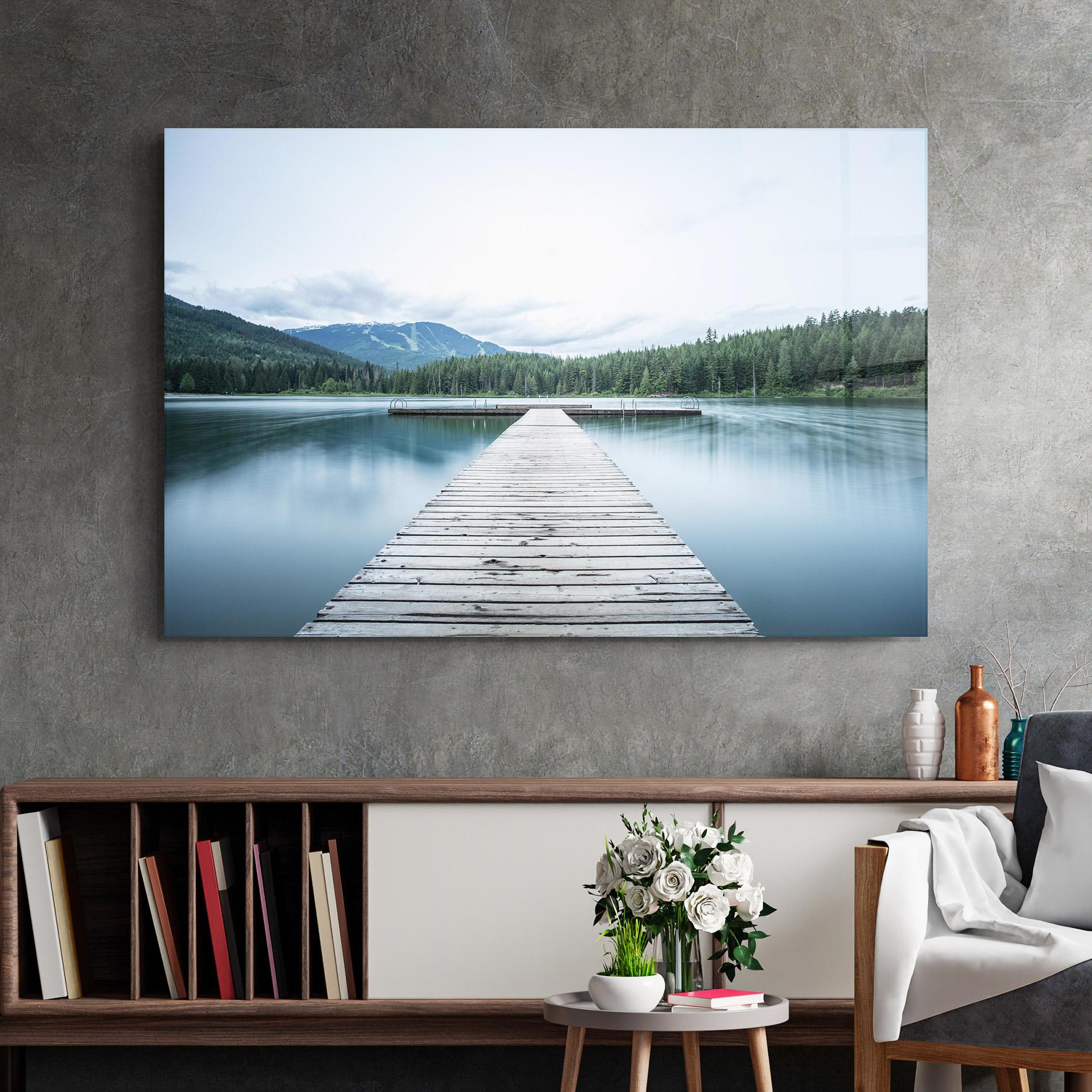 Glasbild Lake Bridge View mockup 2