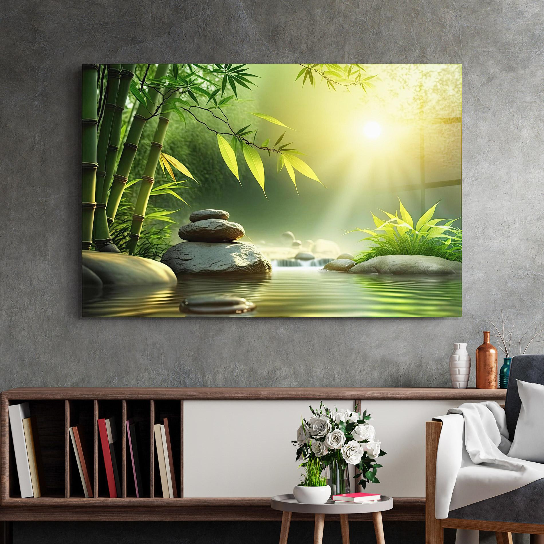 Glasbild Relaxing Spa Nature mockup 2