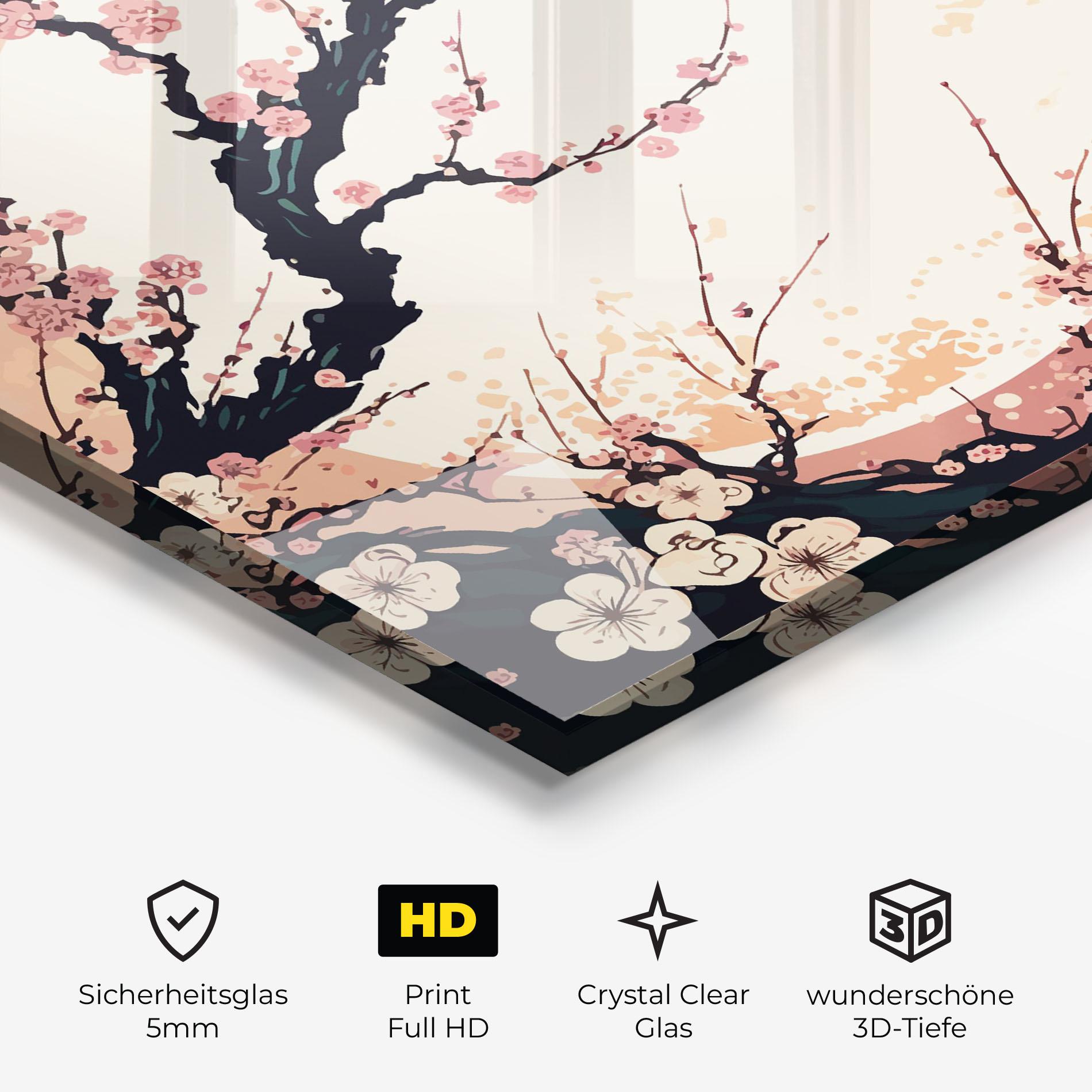 Glasbild Blossom Full Moon mockup 3
