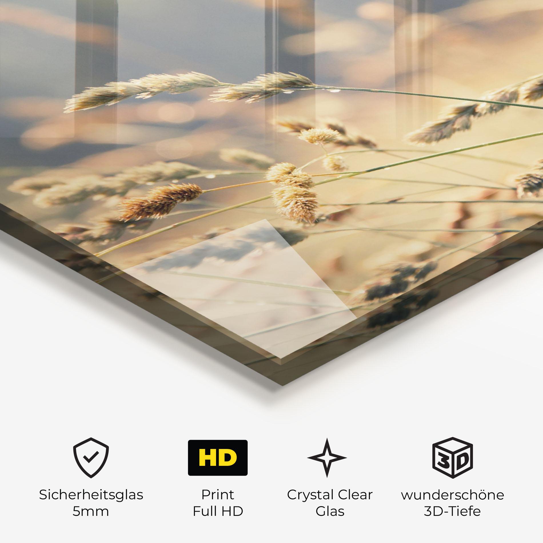 Glasbild Cream Nature Plants mockup 3