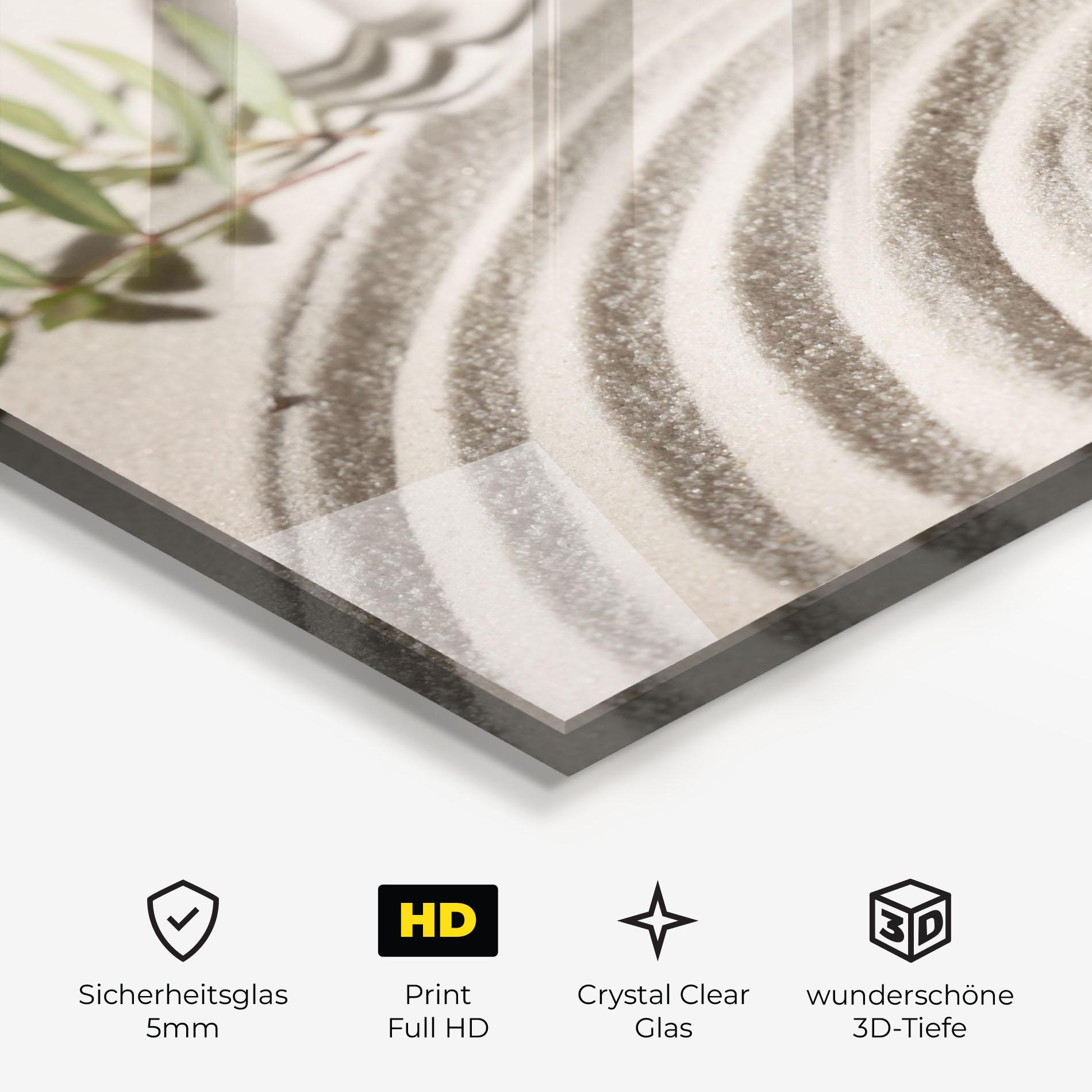 Glasbild Cream Zen Garden mockup 3