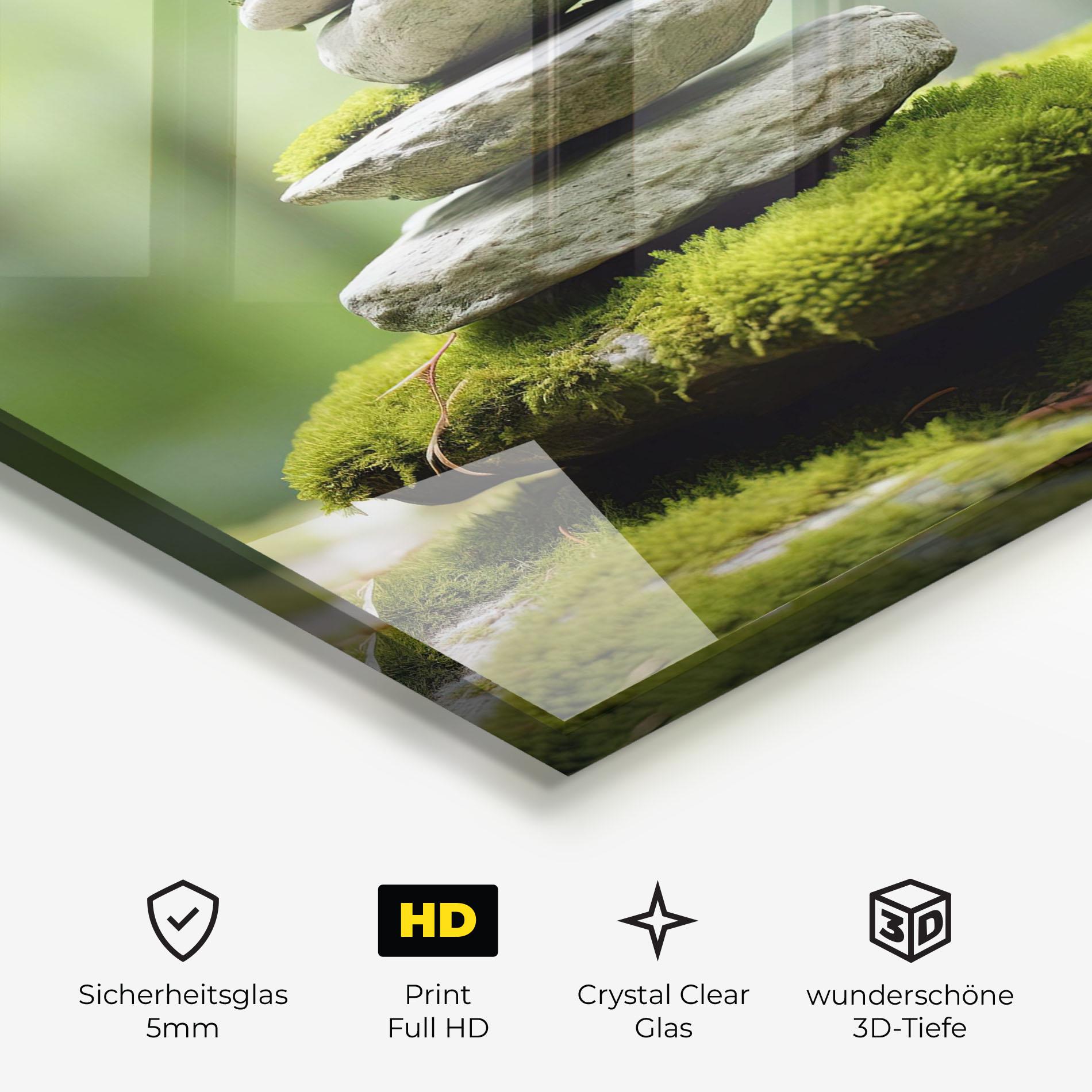 Glasbild Pile Gray Rock mockup 3