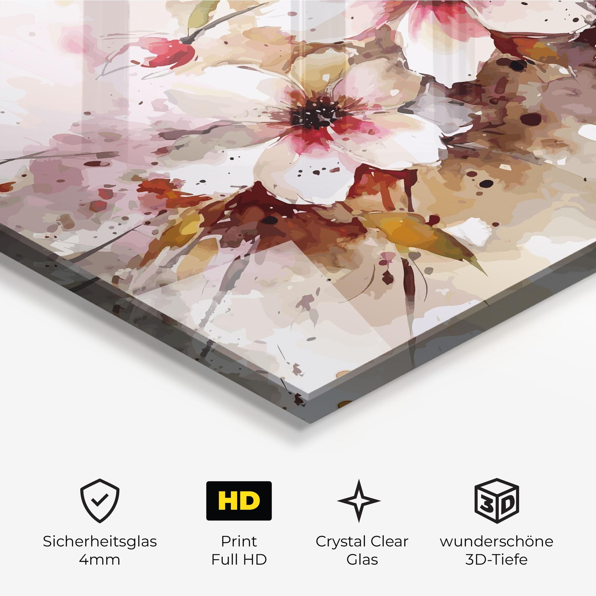 Glasbild Beautiful Cherry Flower mockup 3