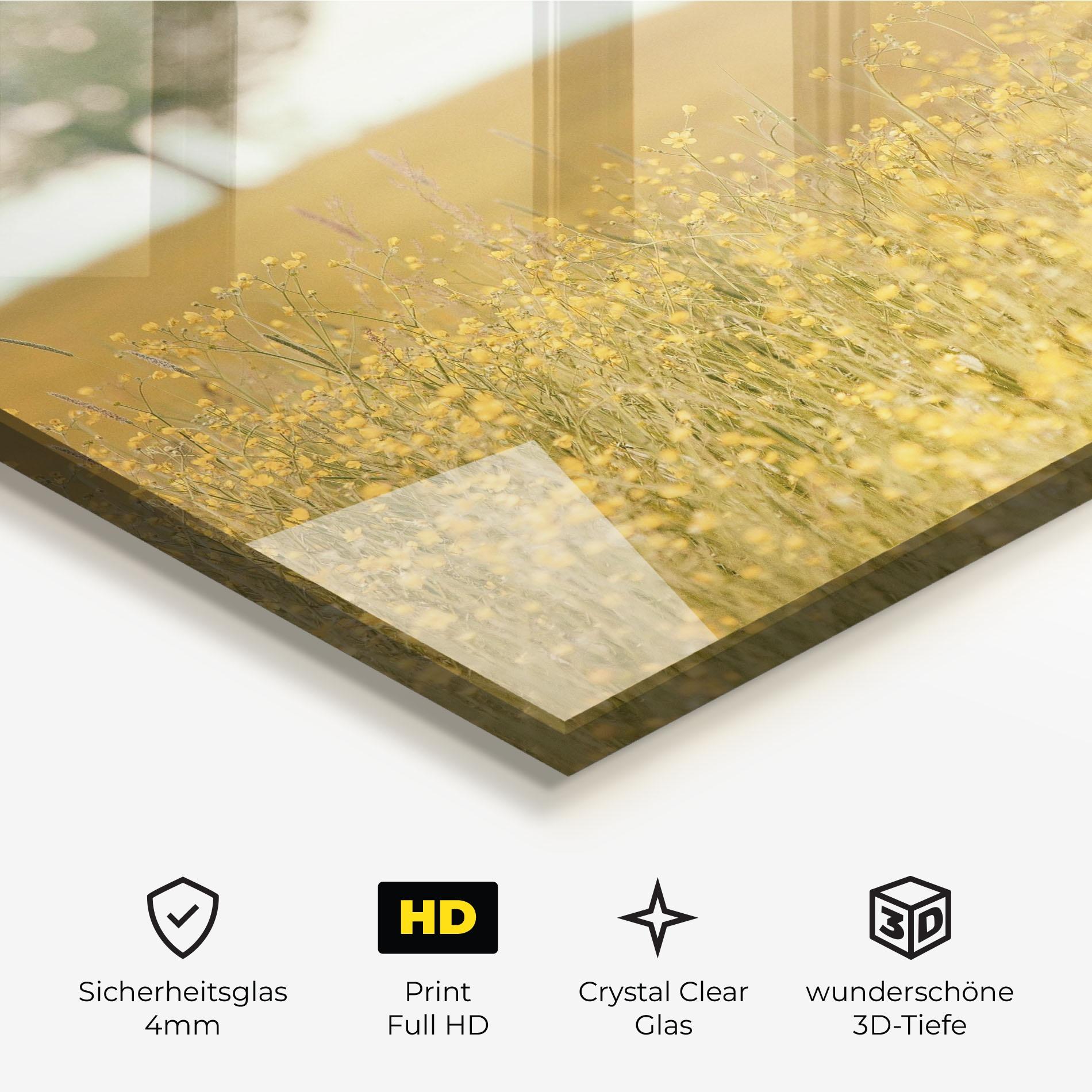 Glasbild Cream Field Nature mockup 3