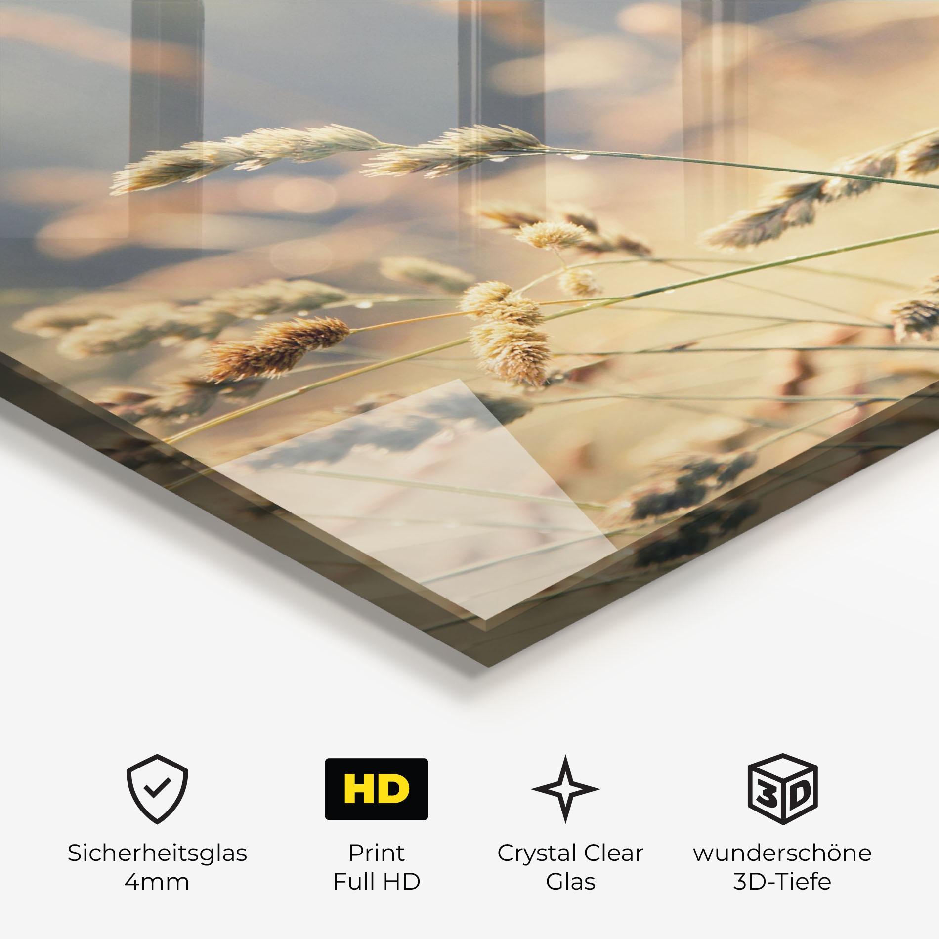 Glasbild Cream Nature Plants mockup 3