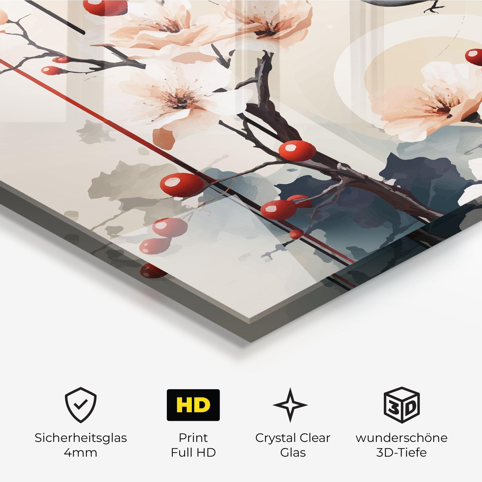 Glasbild Cream Nature mockup 3