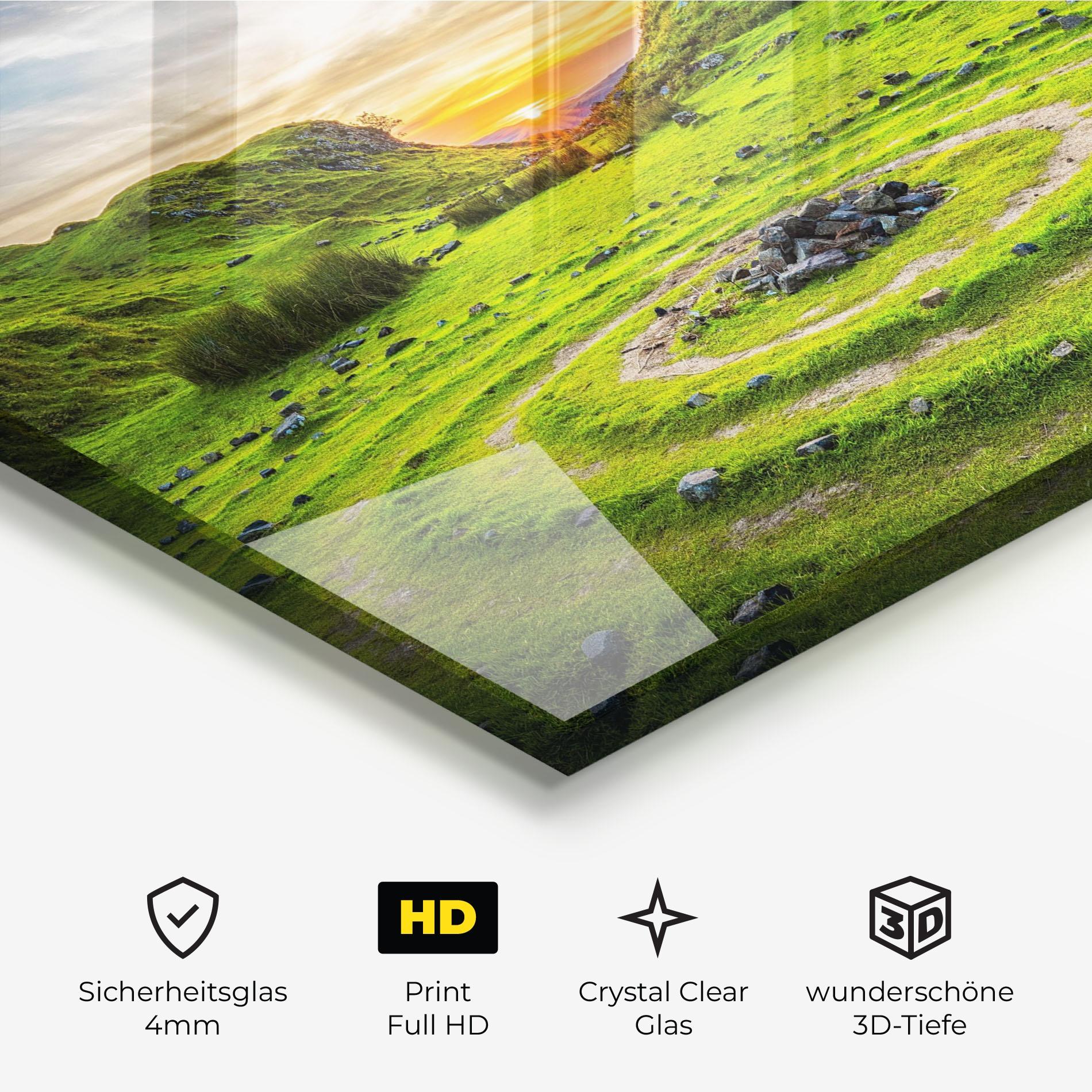 Glasbild Green Circle Nature mockup 3