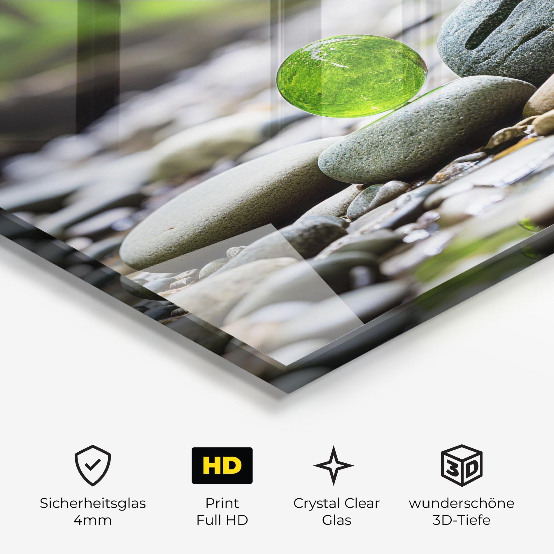 Glasbild Green Glass Balls mockup 3