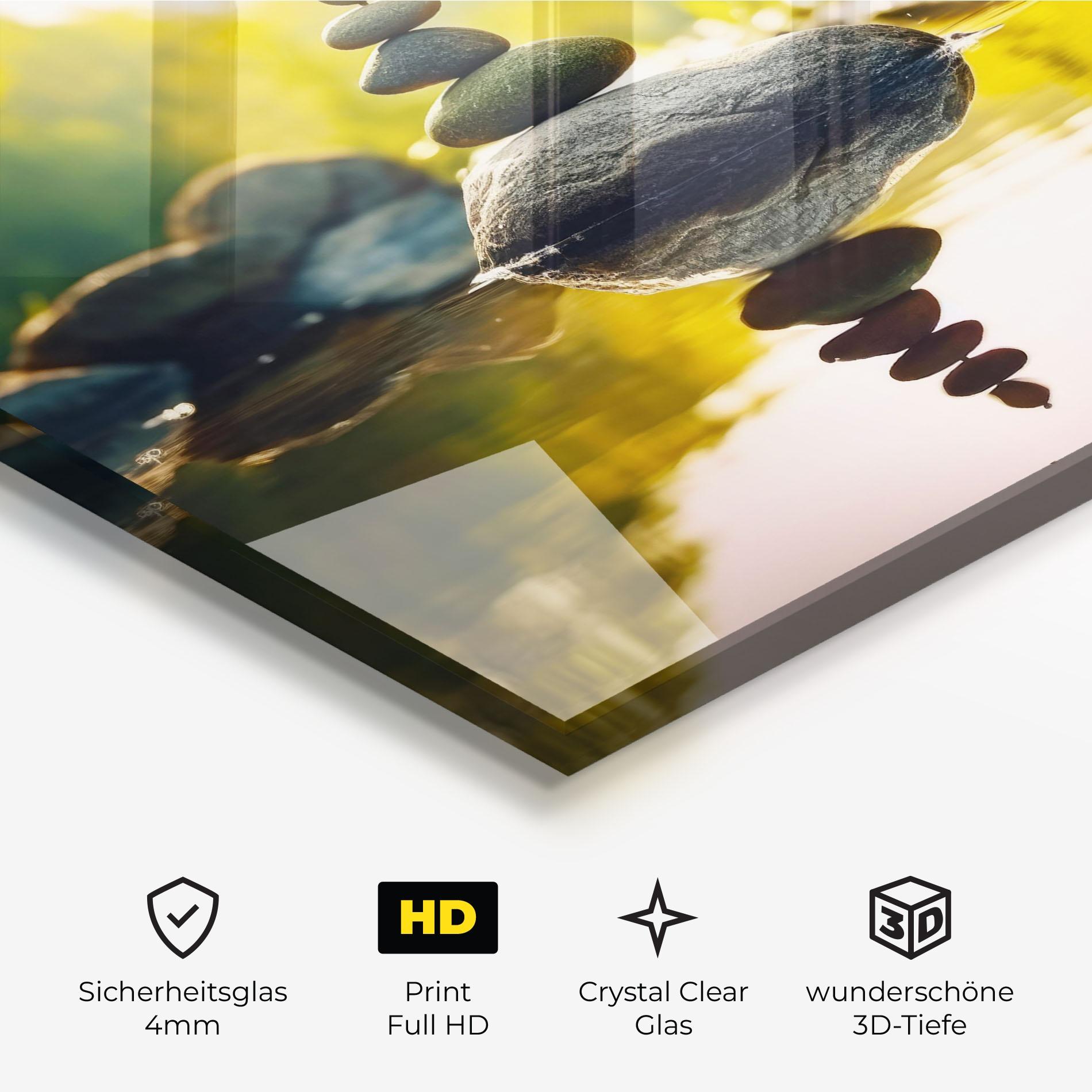 Glasbild Lake Meditation Rocks mockup 3