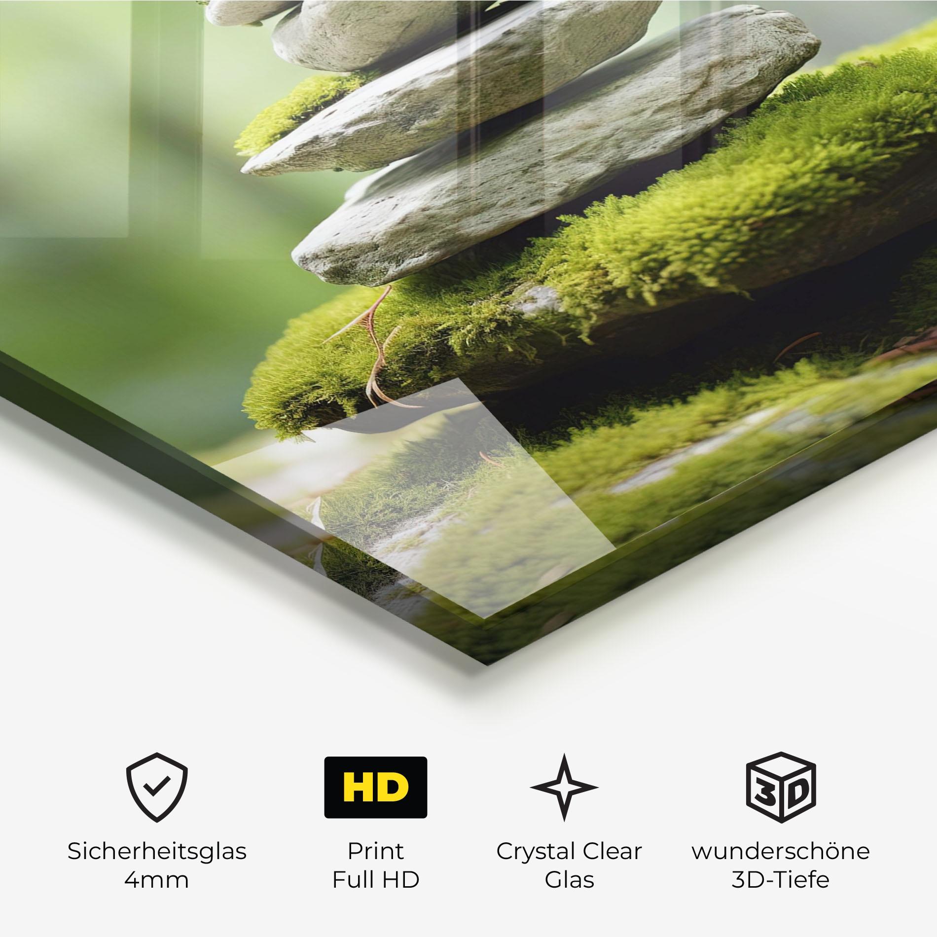 Glasbild Pile Gray Rock mockup 3