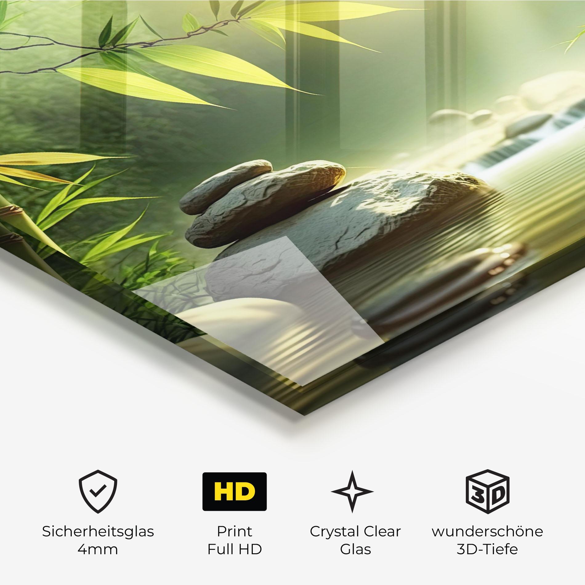 Glasbild Relaxing Spa Nature mockup 3