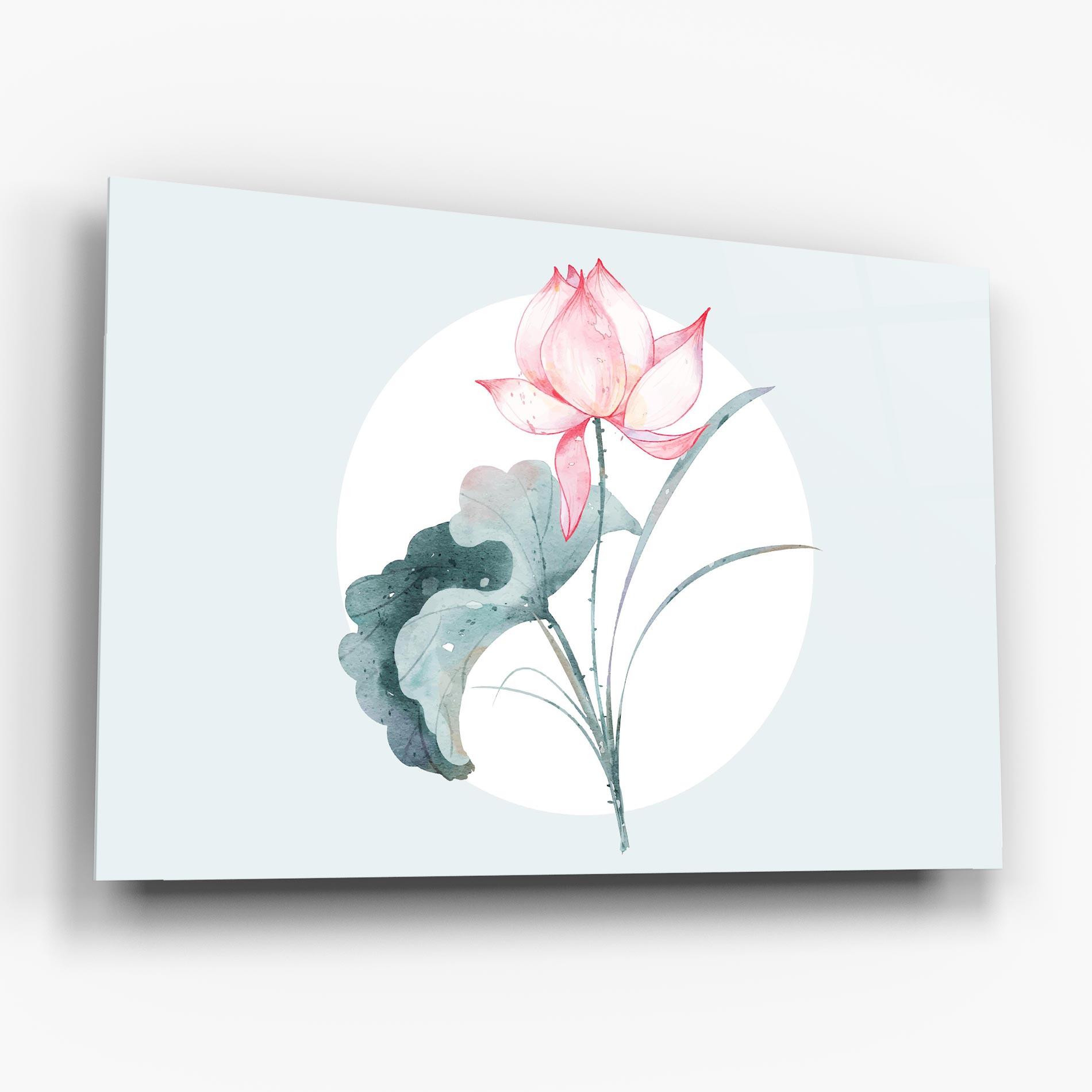 Glasbild Blue Pastel Flower mockup 6