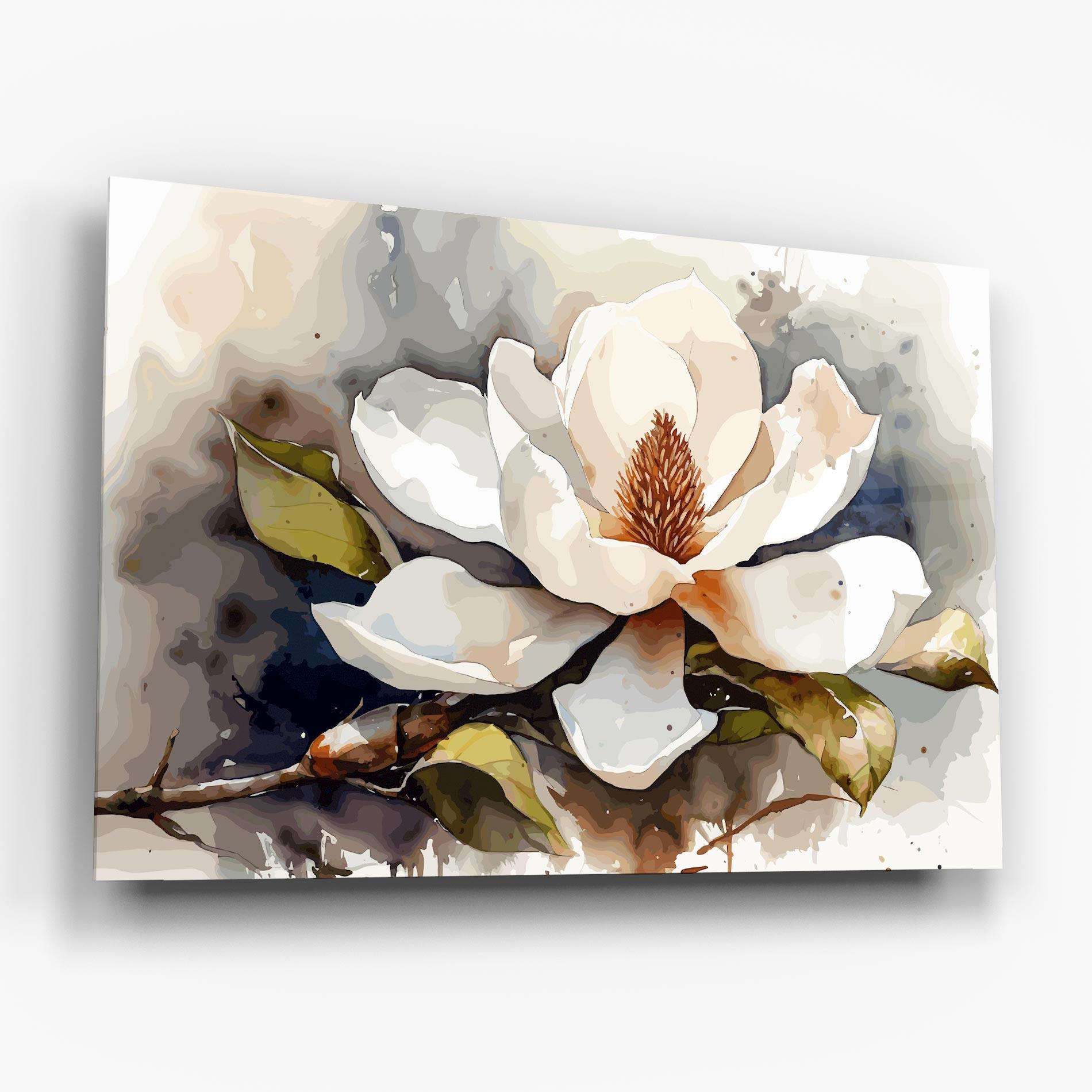 Glasbild Cream Nature Flower mockup 6