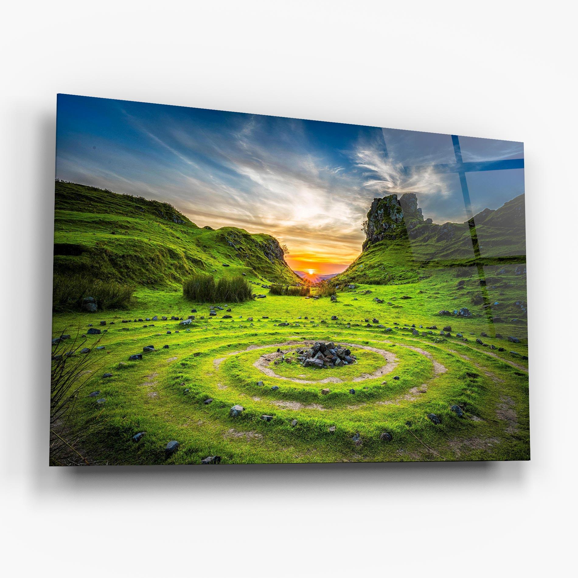 Glasbild Green Circle Nature mockup 6