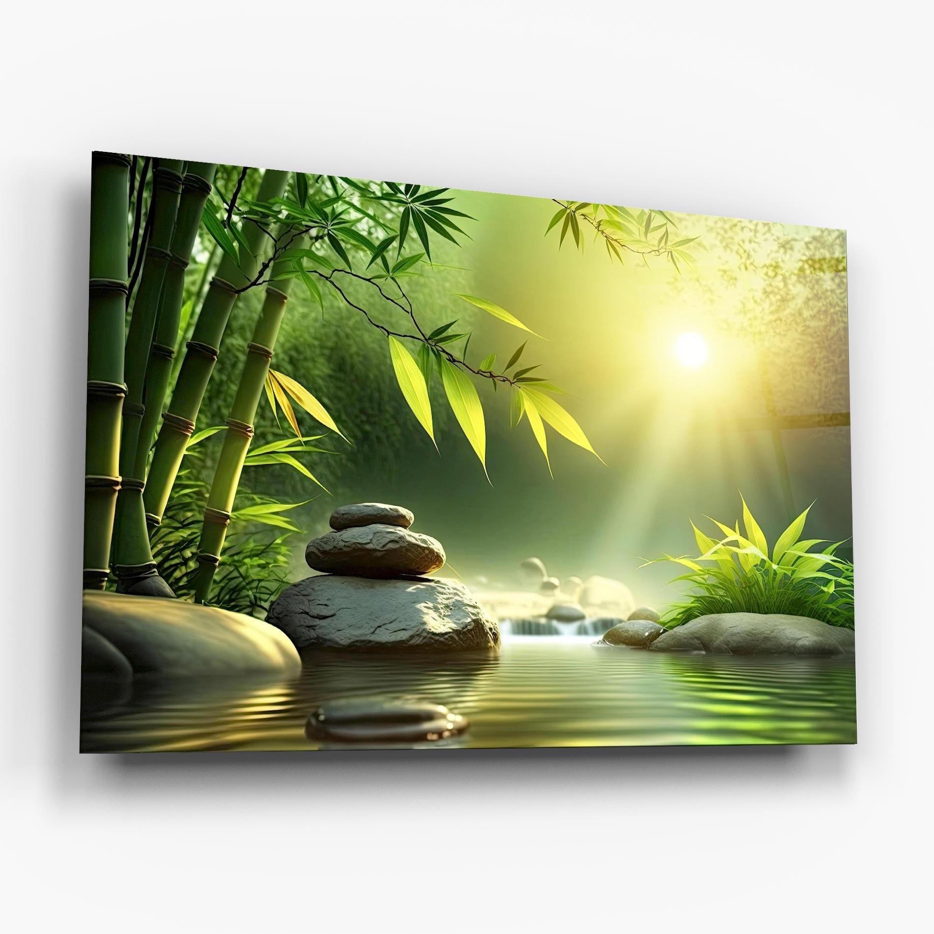 Glasbild Relaxing Spa Nature mockup 6