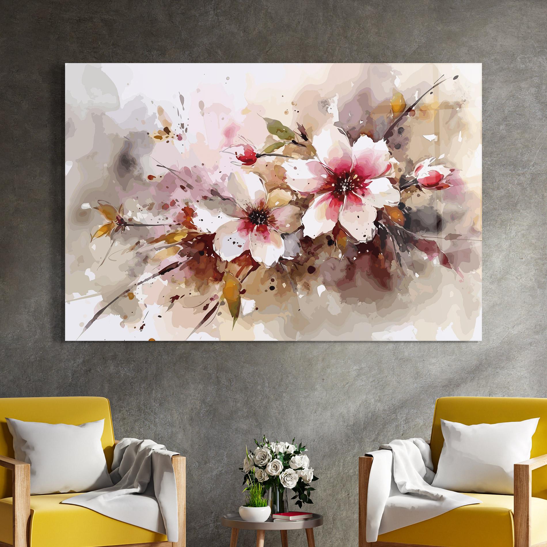 Glasbild Beautiful Cherry Flower mockup 4