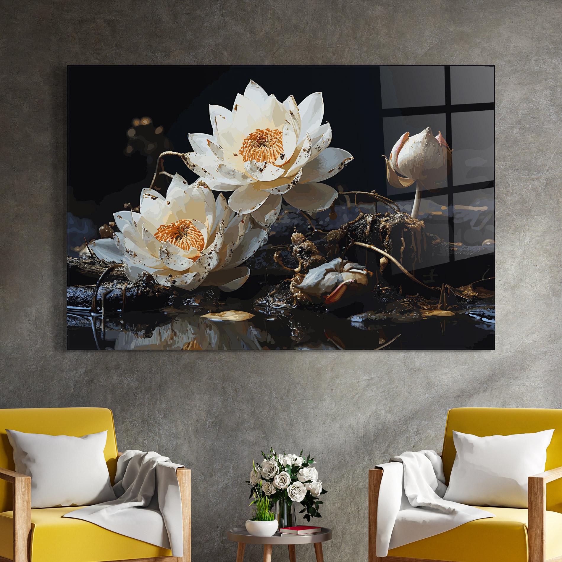 Glasbild Beautiful White Nature mockup 4