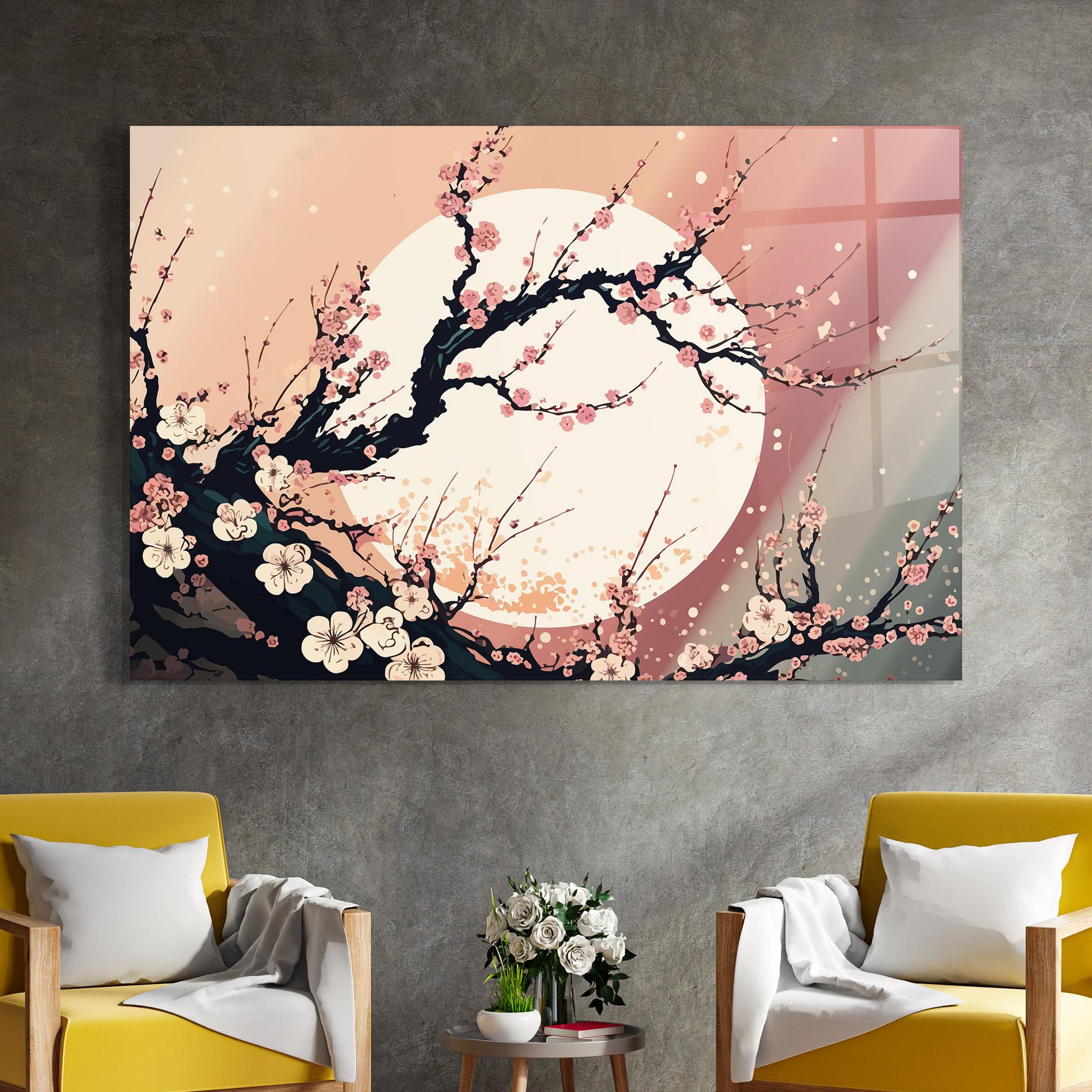 Glasbild Blossom Full Moon mockup 4