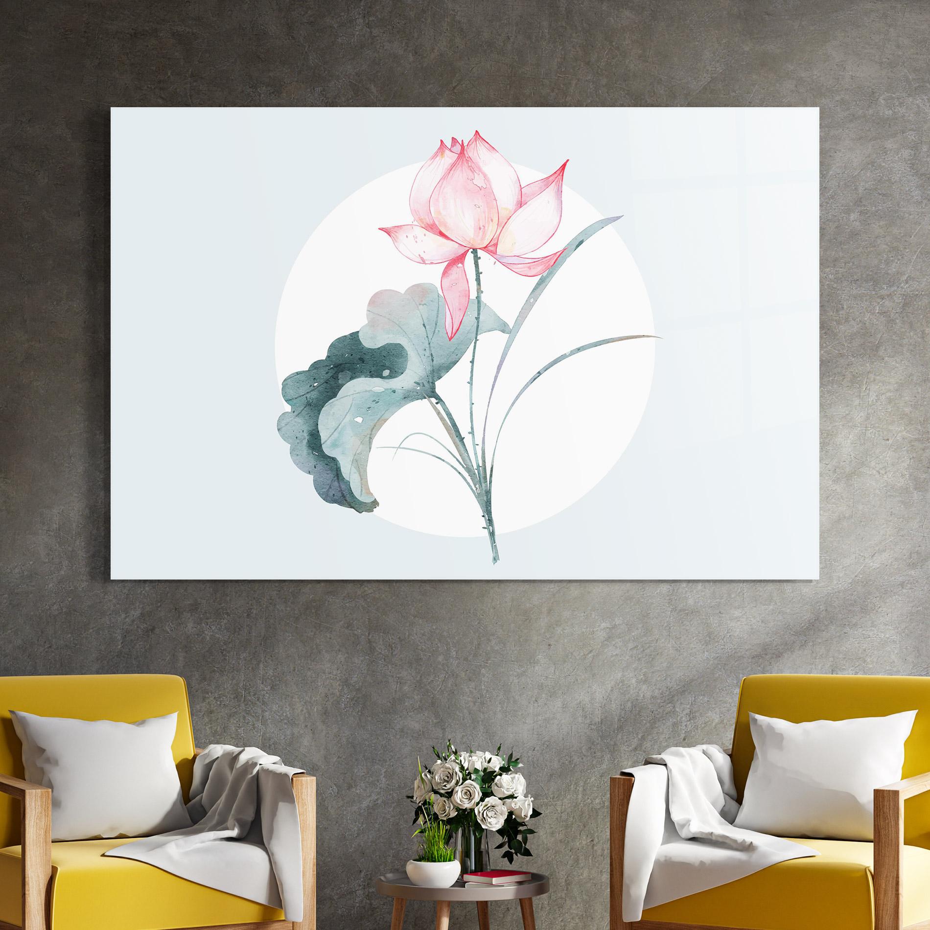 Glasbild Blue Pastel Flower mockup 4