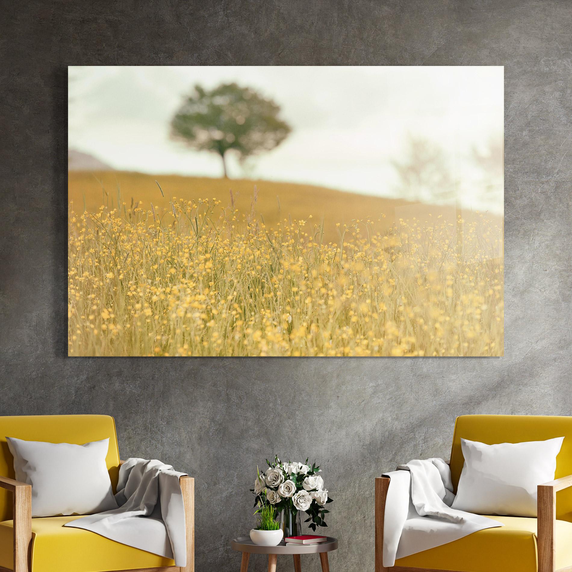 Glasbild Cream Field Nature mockup 4