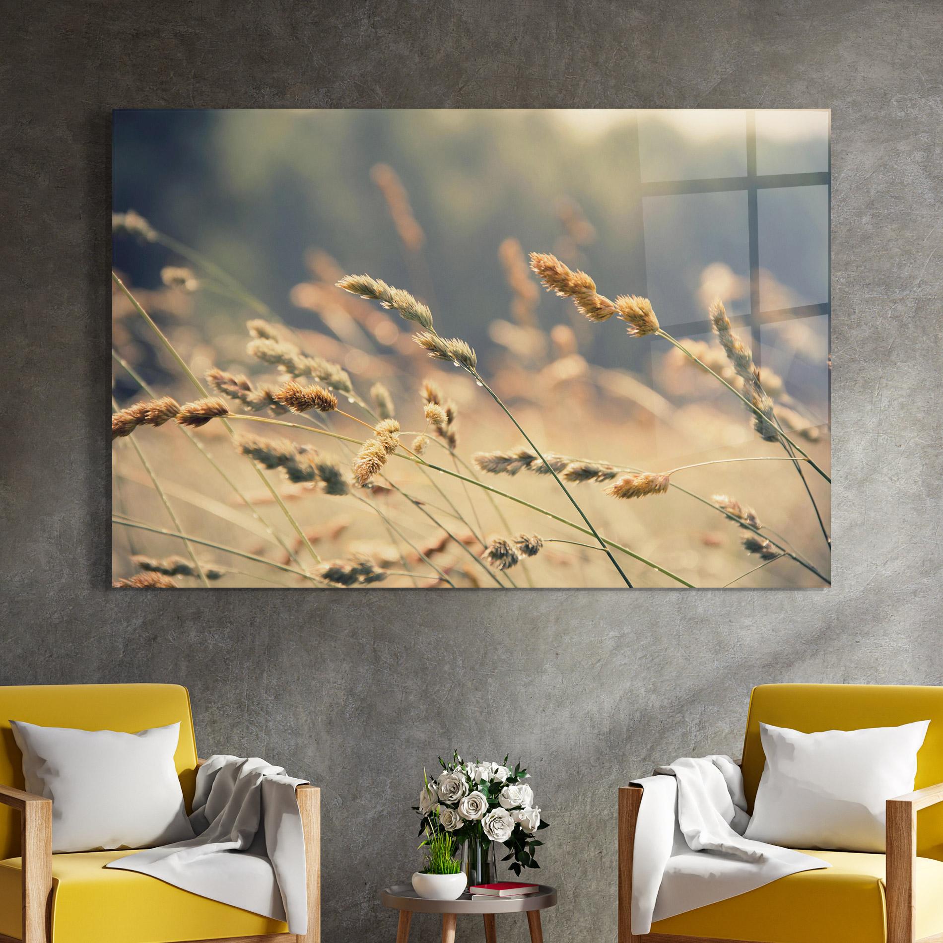 Glasbild Cream Nature Plants mockup 4