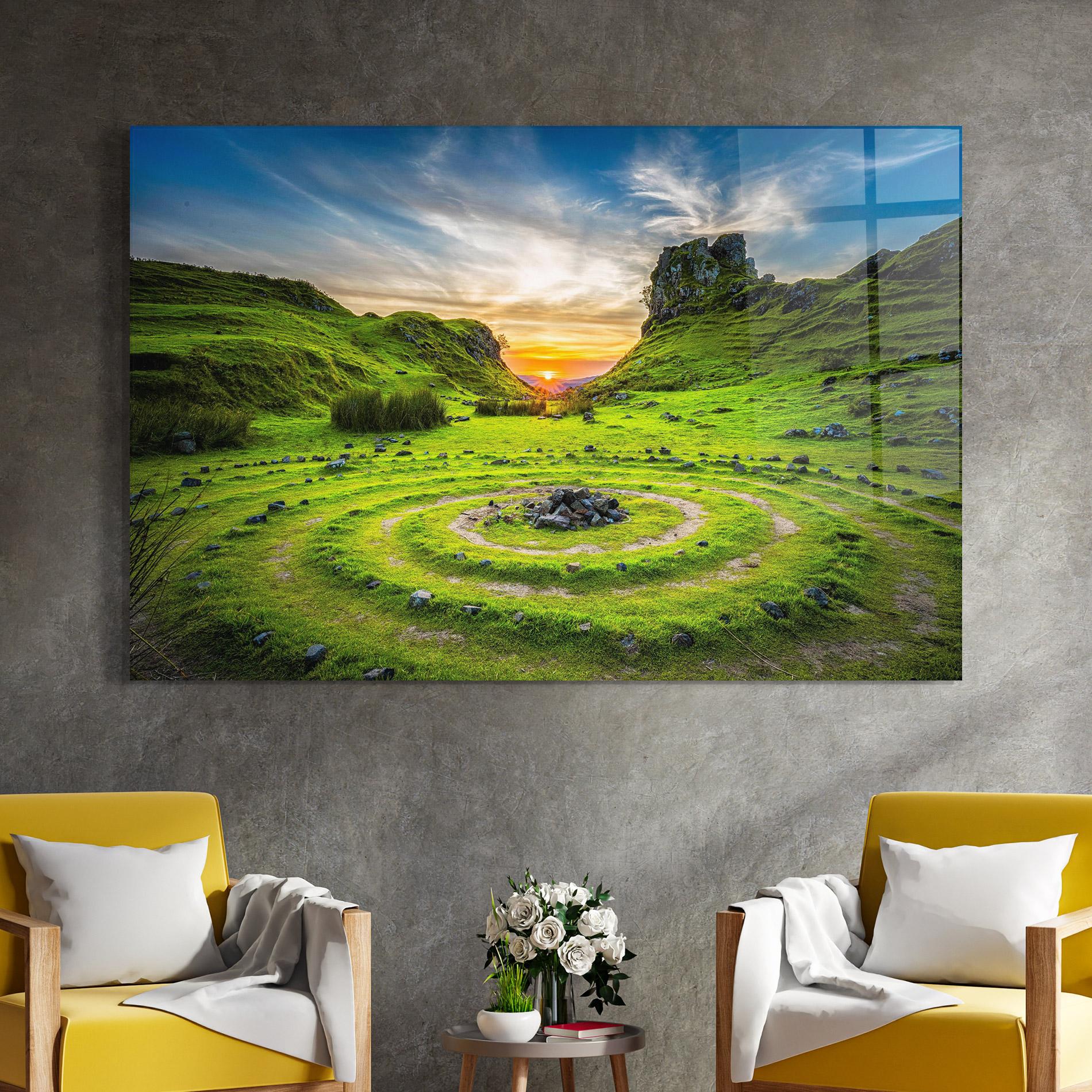 Glasbild Green Circle Nature mockup 4