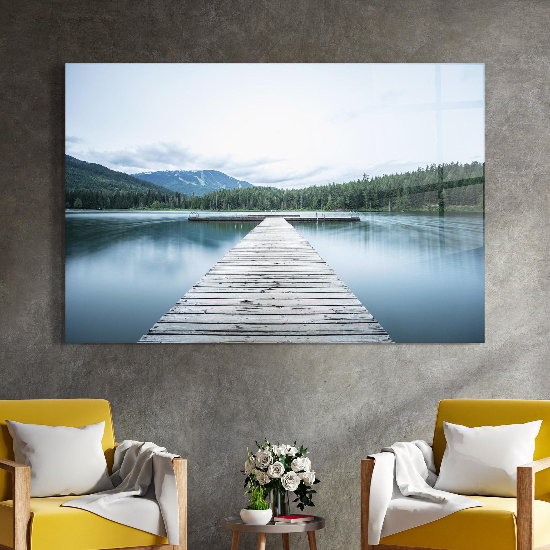 Glasbild Lake Bridge View mockup 4