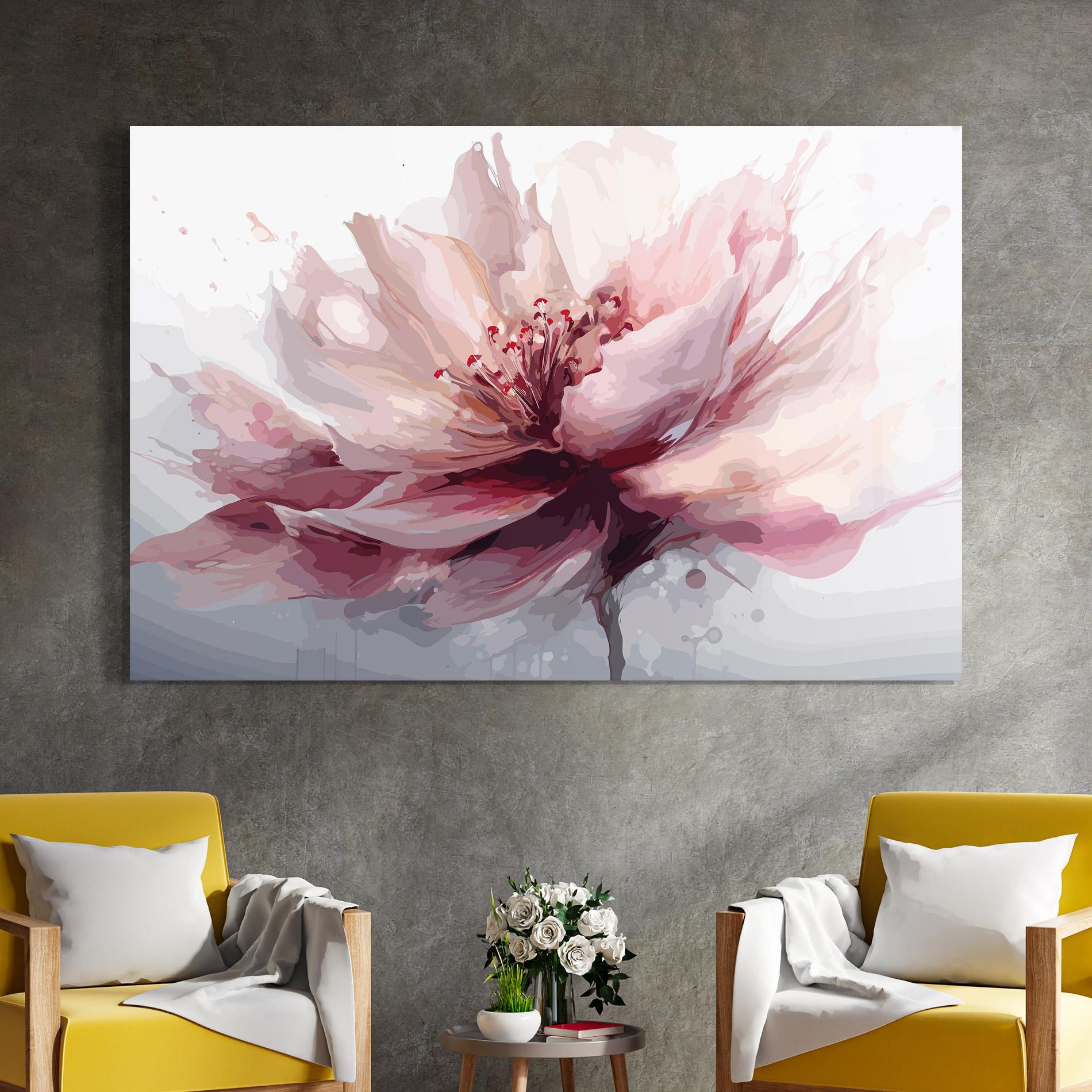 Glasbild Meditation Flower mockup 4