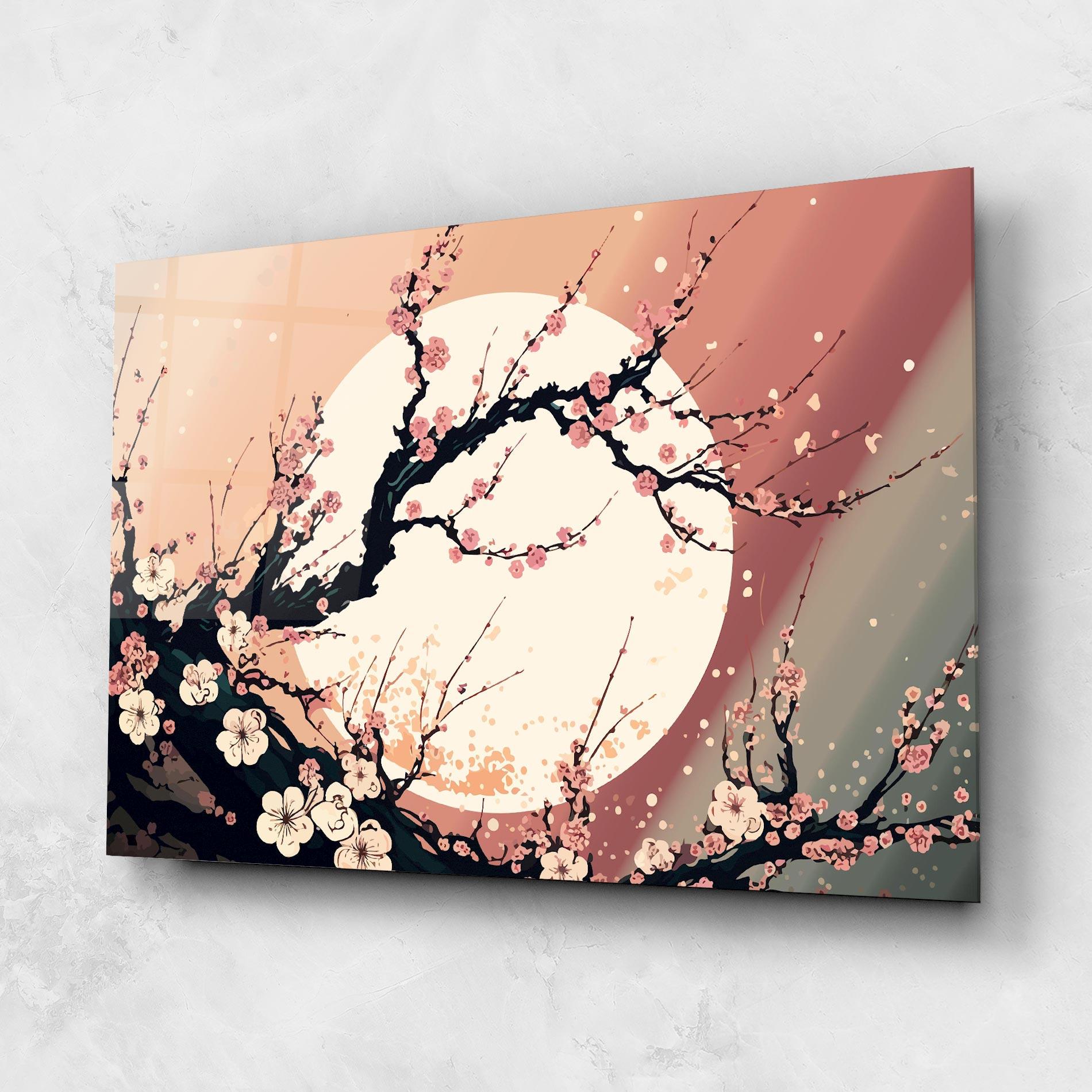Glasbild Blossom Full Moon mockup 1