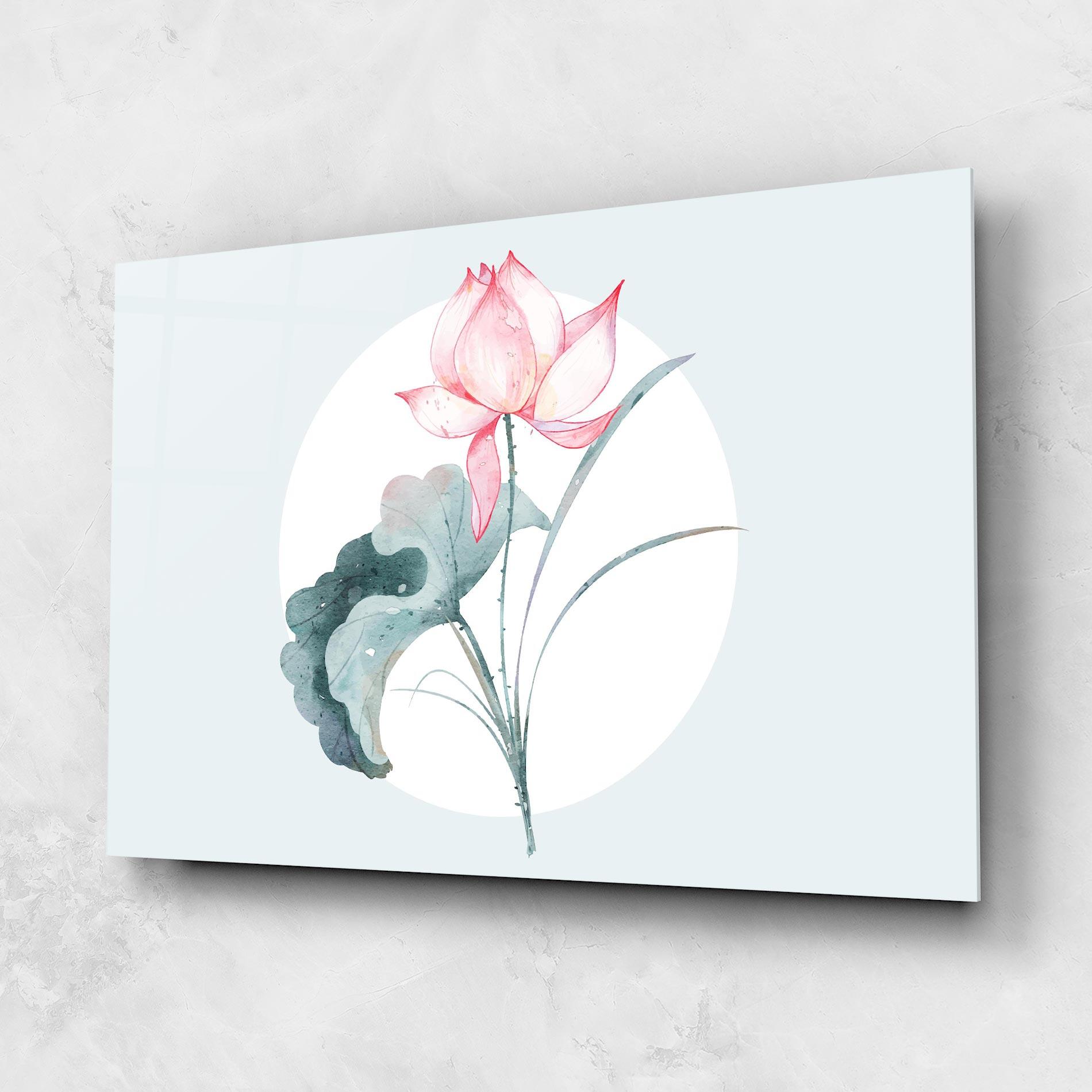 Glasbild Blue Pastel Flower mockup 1