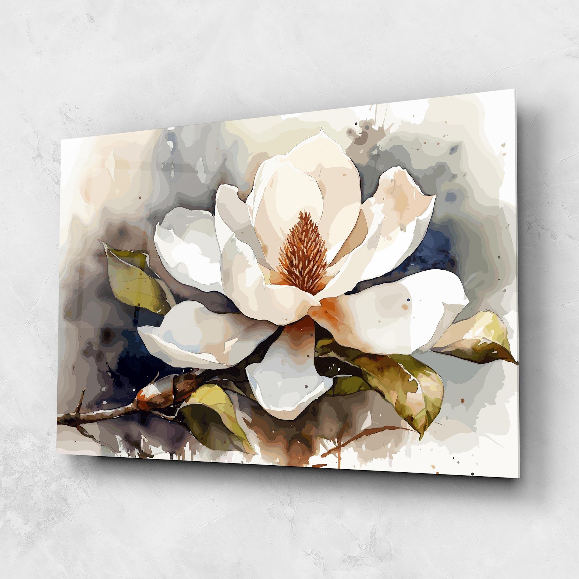 Glasbild Cream Nature Flower mockup 1