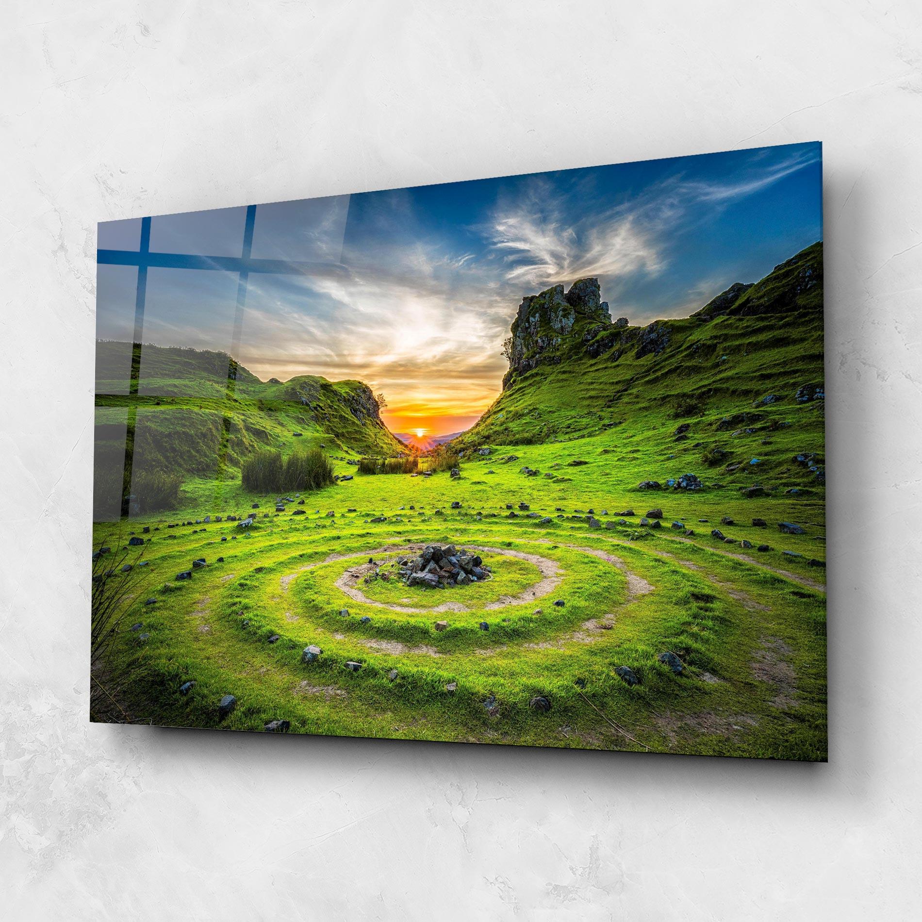 Glasbild Green Circle Nature mockup 1