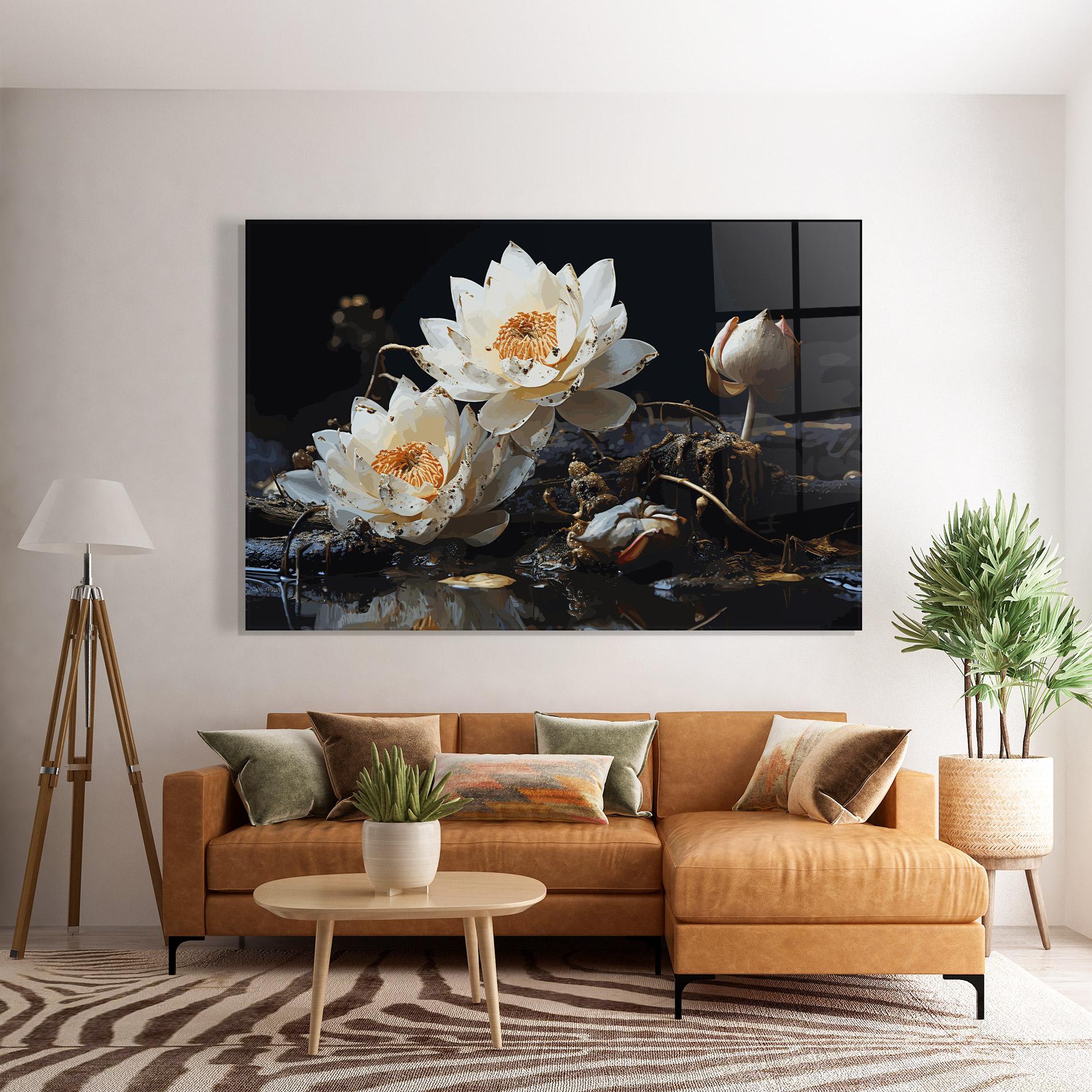 Glasbild Beautiful White Nature mockup 7