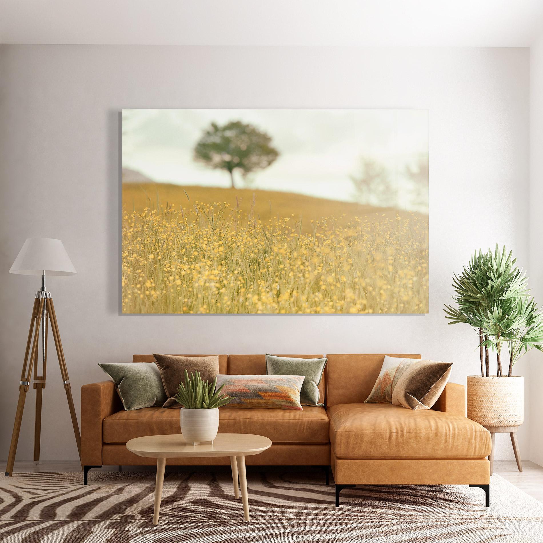 Glasbild Cream Field Nature mockup 7