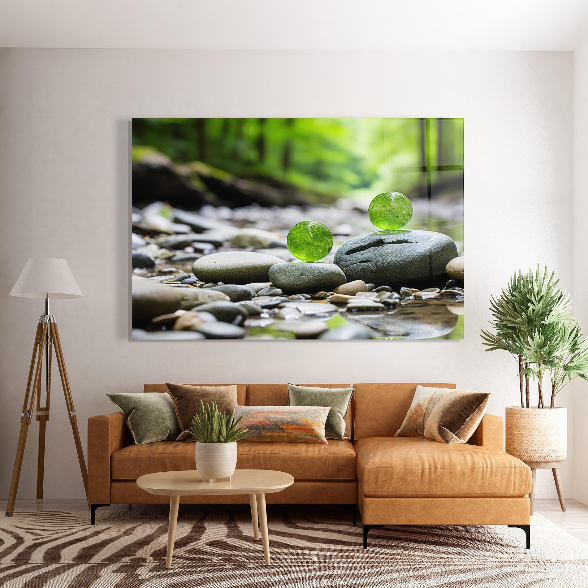 Glasbild Green Glass Balls mockup 7