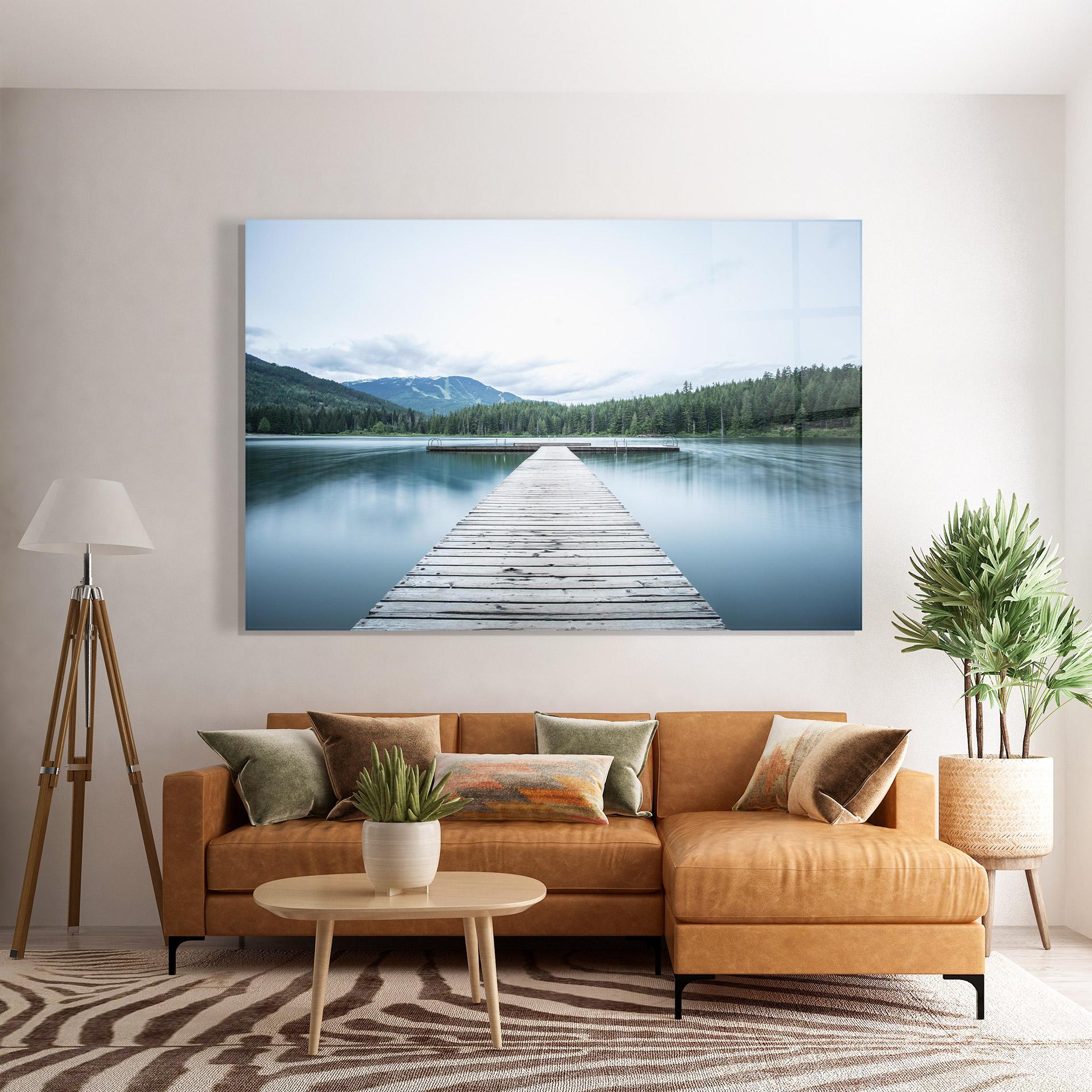 Glasbild Lake Bridge View mockup 7