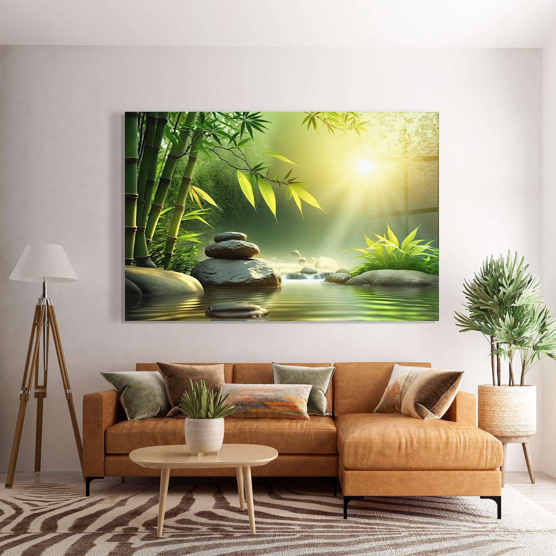 Glasbild Relaxing Spa Nature mockup 7