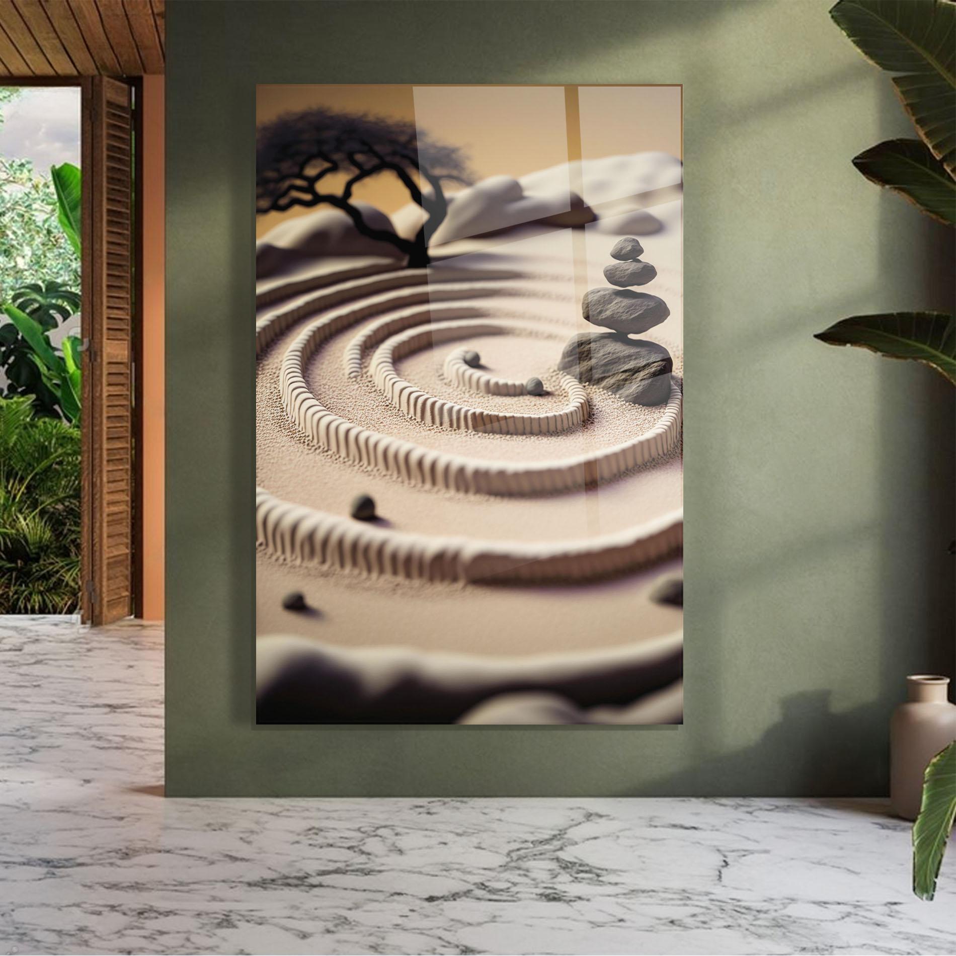Glasbild Japanese Zen Garden mockup 7