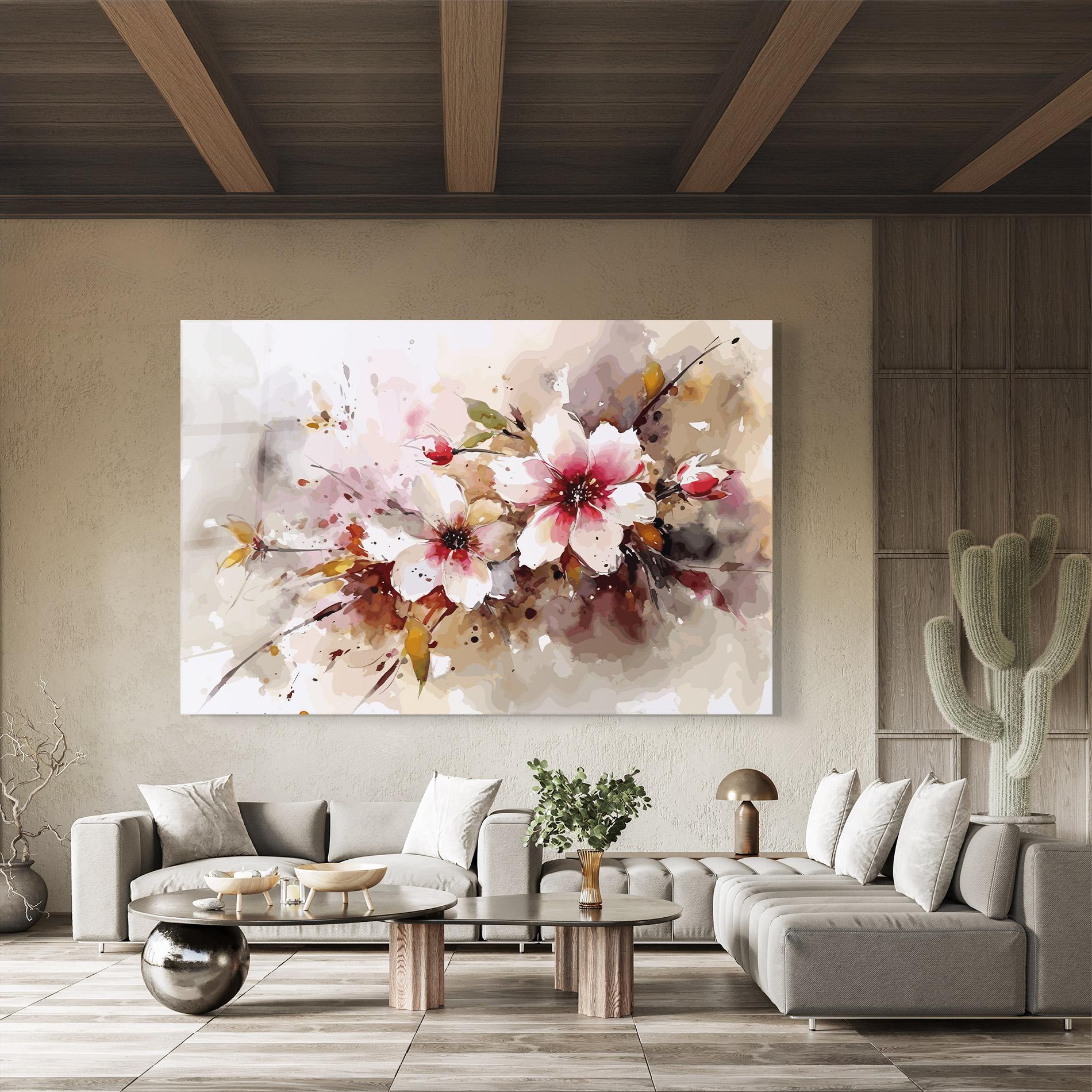 Glasbild Beautiful Cherry Flower mockup 8