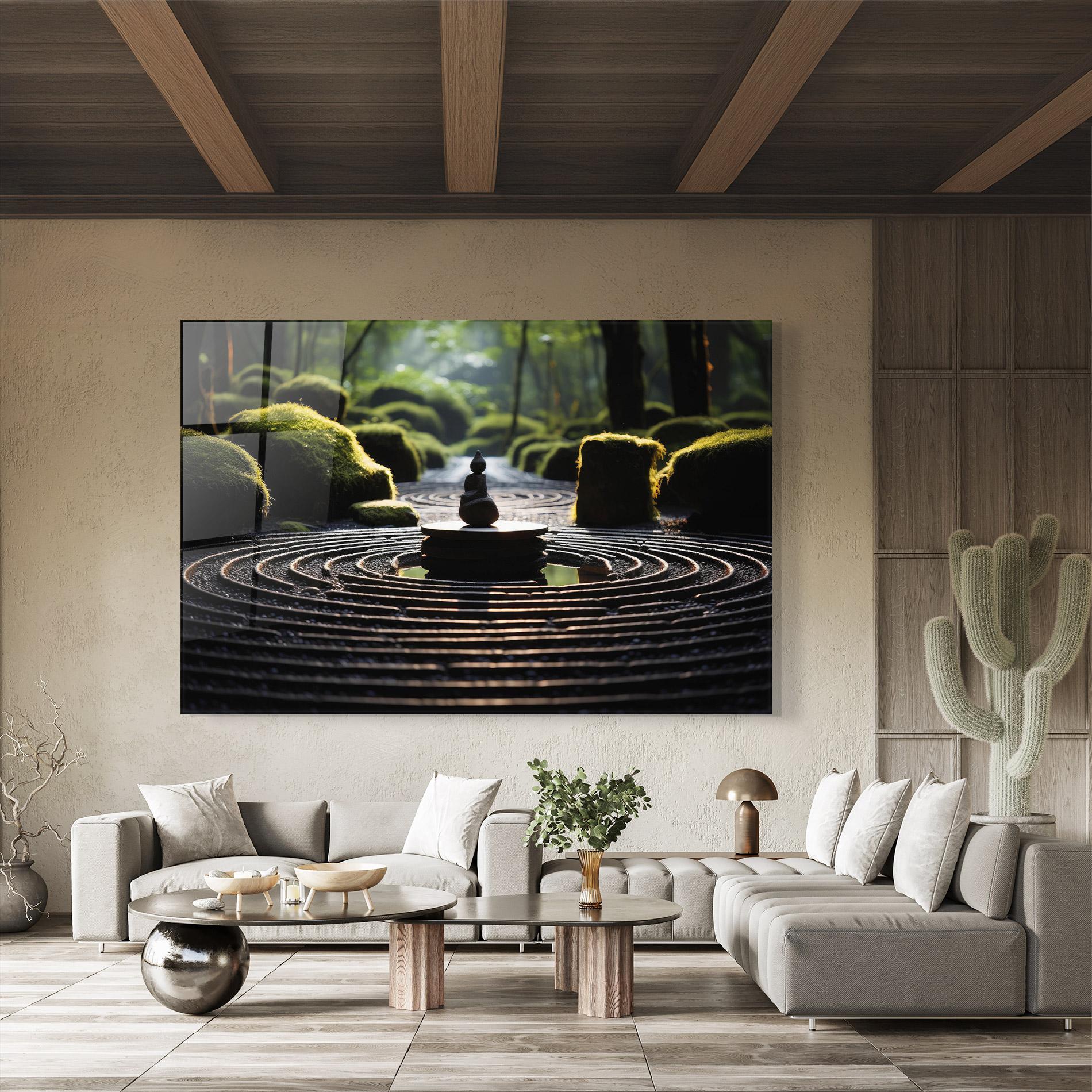 Glasbild Beautiful Zen Garden mockup 8