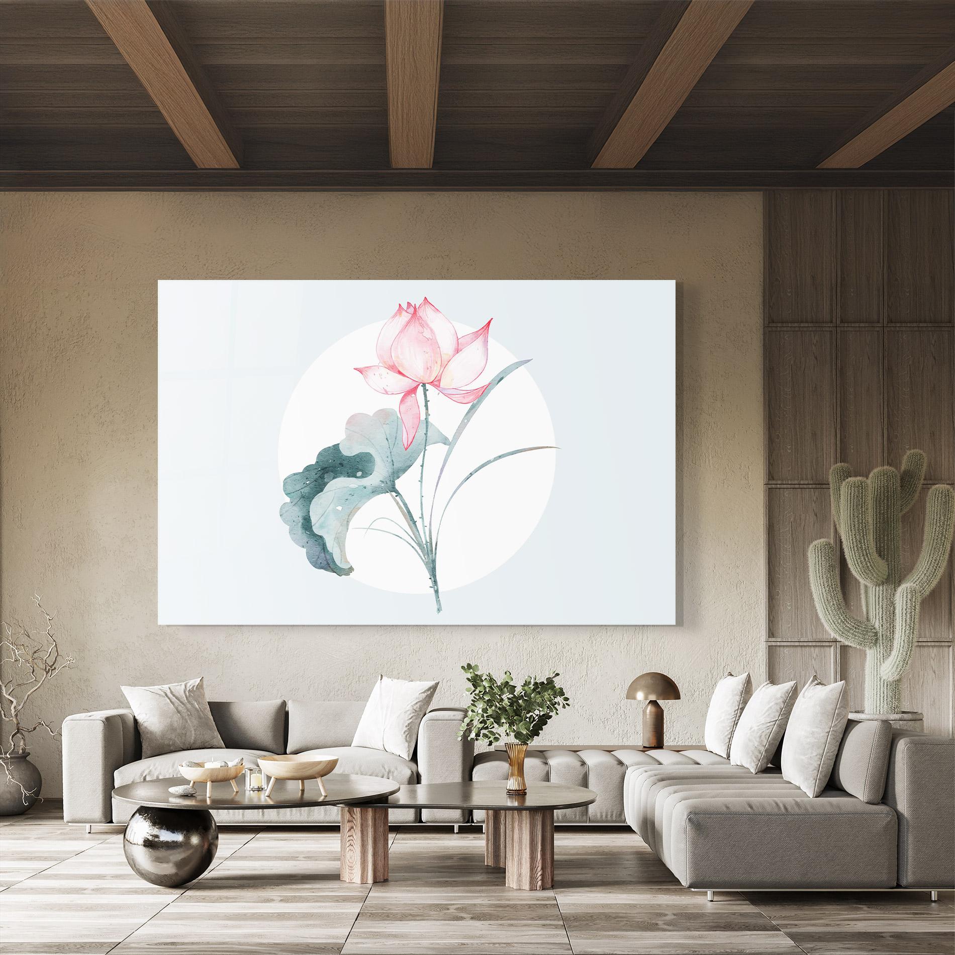 Glasbild Blue Pastel Flower mockup 8