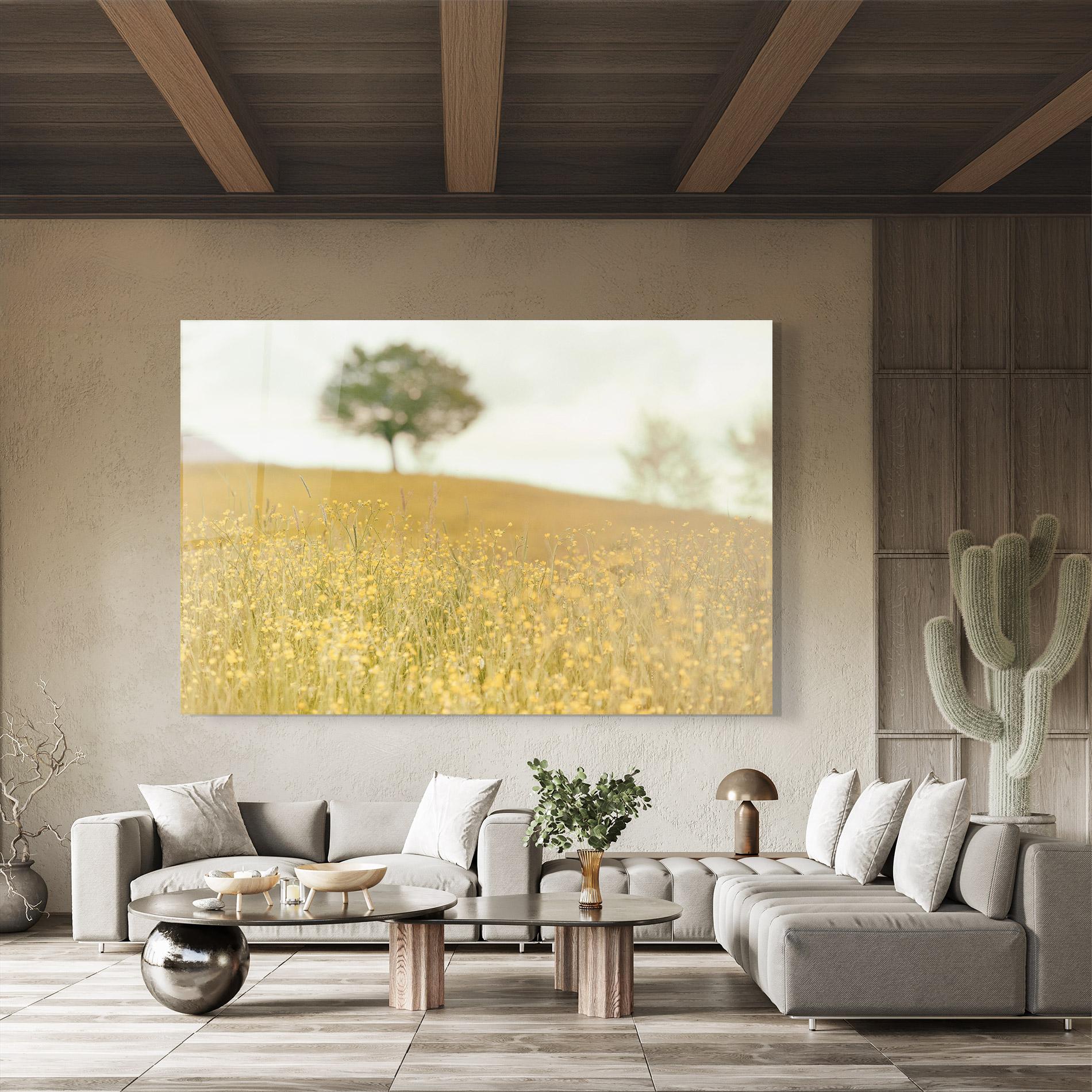 Glasbild Cream Field Nature mockup 8