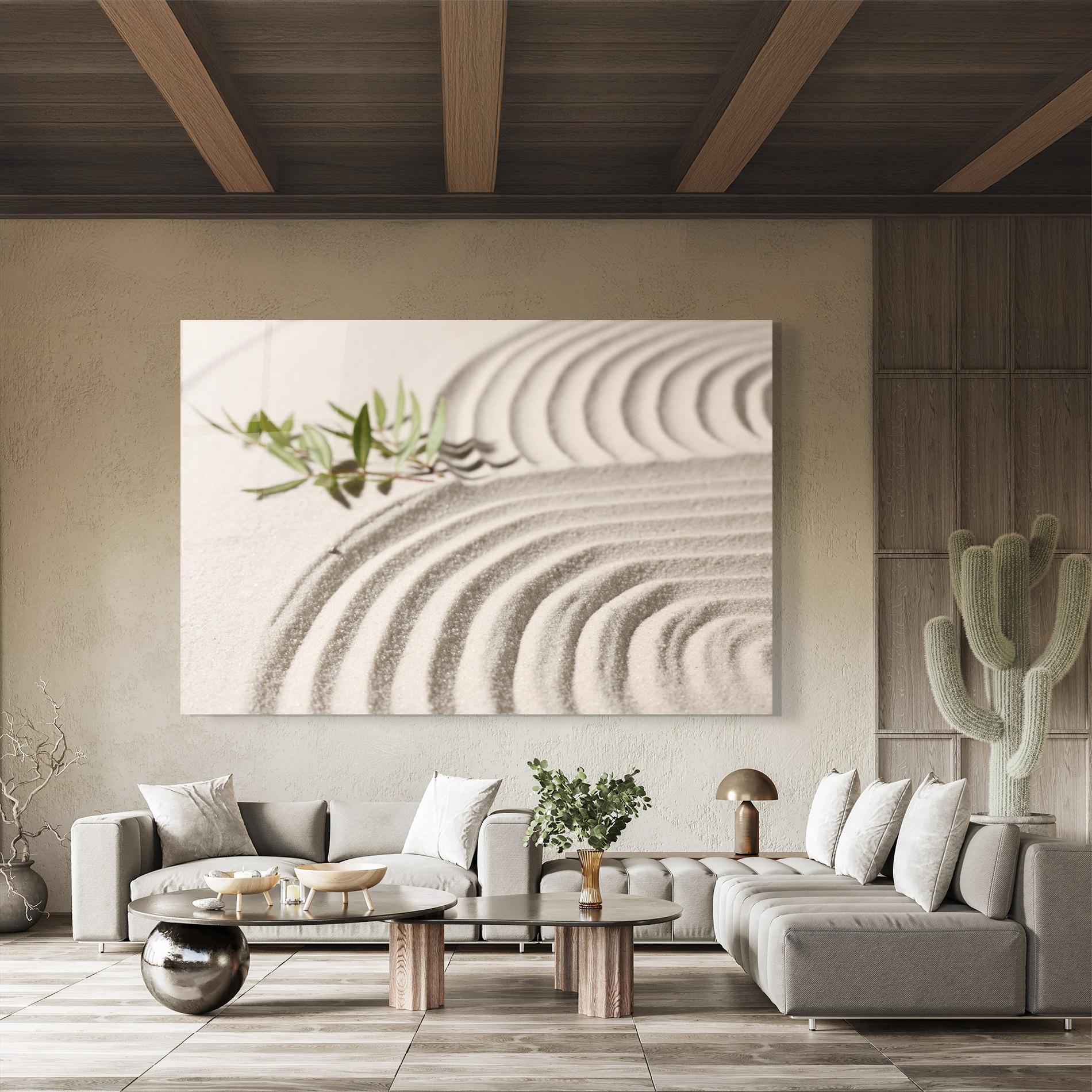 Glasbild Cream Zen Garden mockup 8