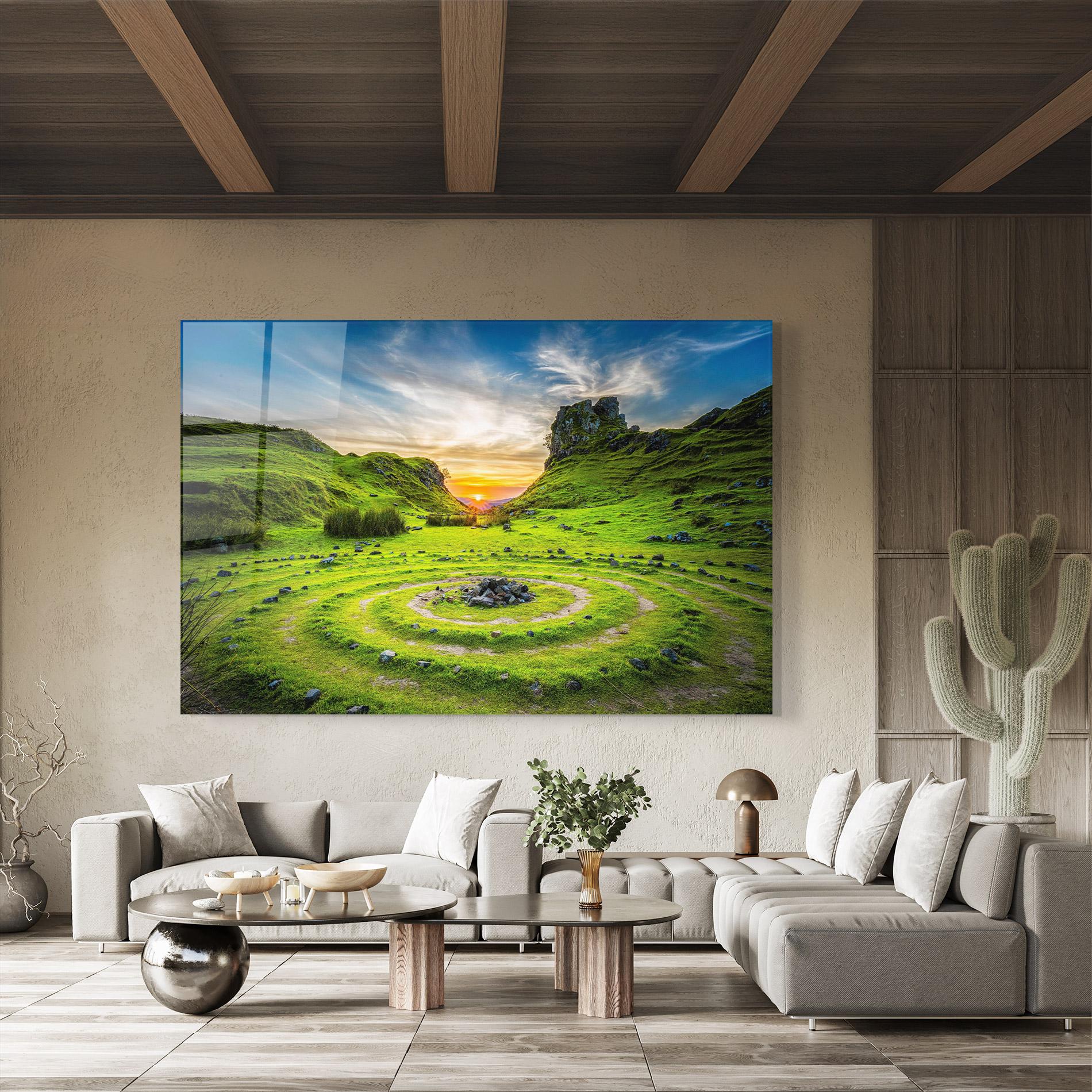 Glasbild Green Circle Nature mockup 8